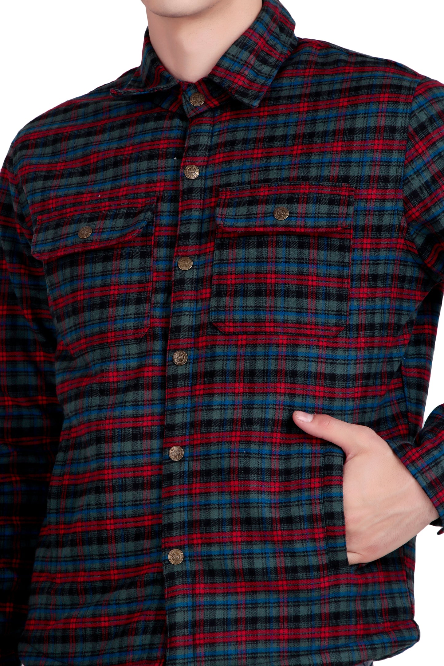 Leather Retail Vibrant Red and Blue Check Multicoloured Tweed Jacket ( LRCHECKTD2H )