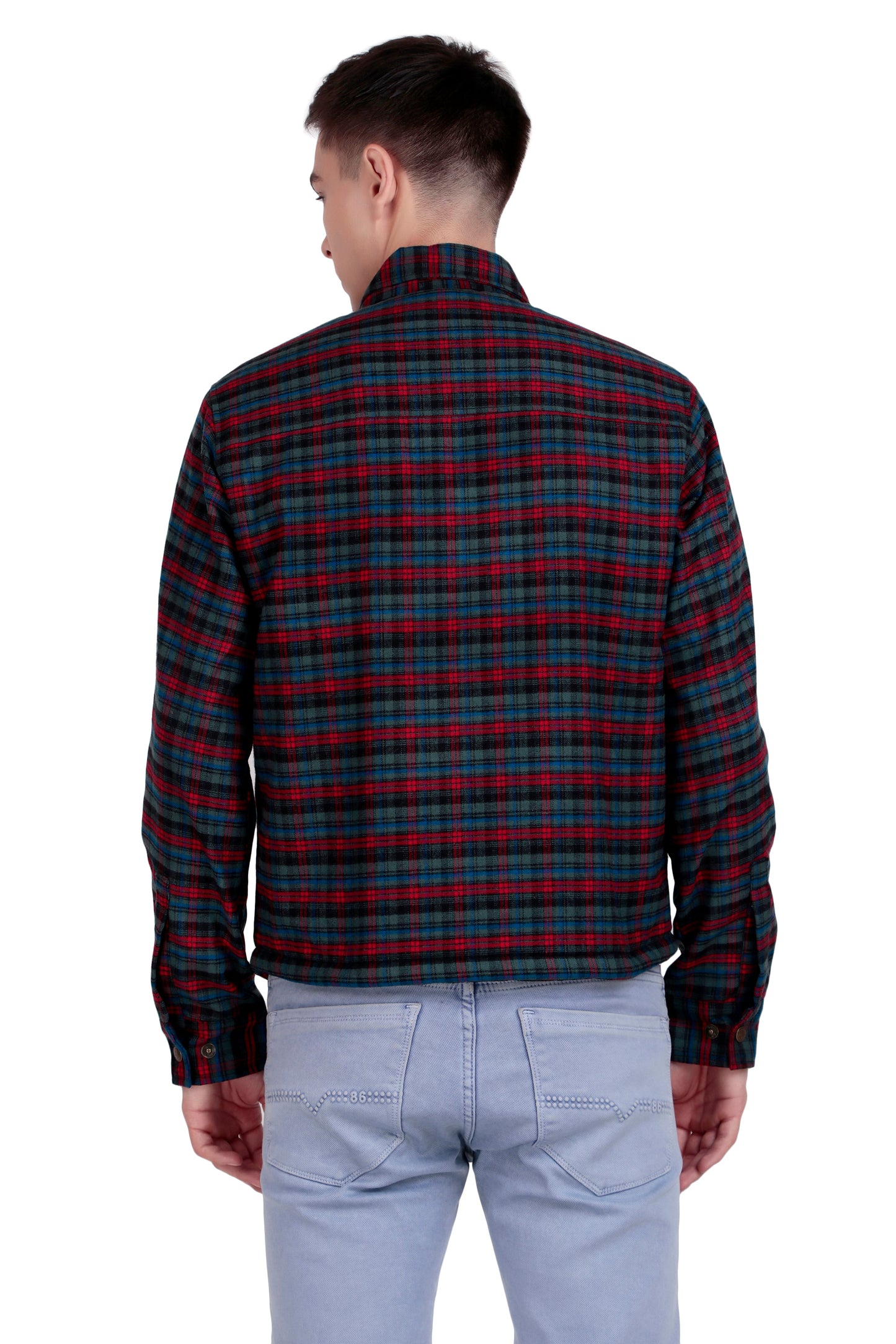 Leather Retail Vibrant Red and Blue Check Multicoloured Tweed Jacket ( LRCHECKTD2H )