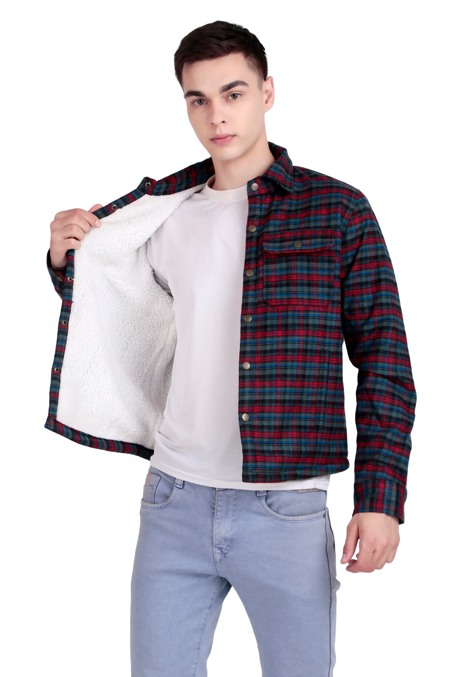 Leather Retail Vibrant Red and Blue Check Multicoloured Tweed Jacket ( LRCHECKTD2H )