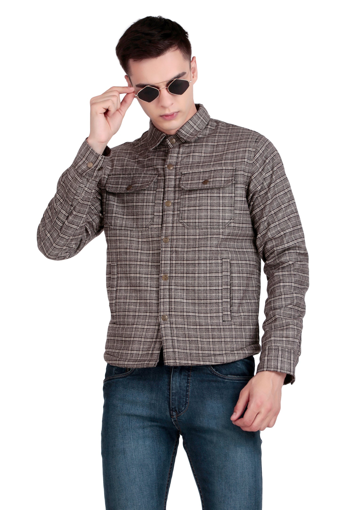 Leather Retail Modern Plaid Multicoloured Tweed Jacket ( LRCHECKTD2J )