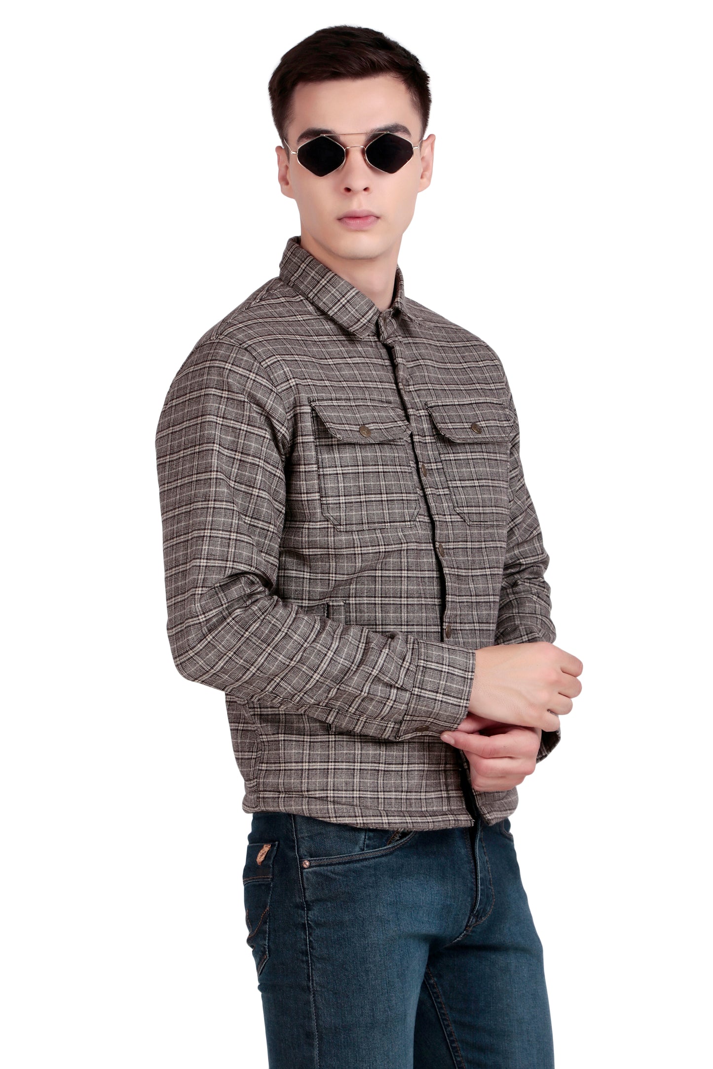 Leather Retail Modern Plaid Multicoloured Tweed Jacket ( LRCHECKTD2J )