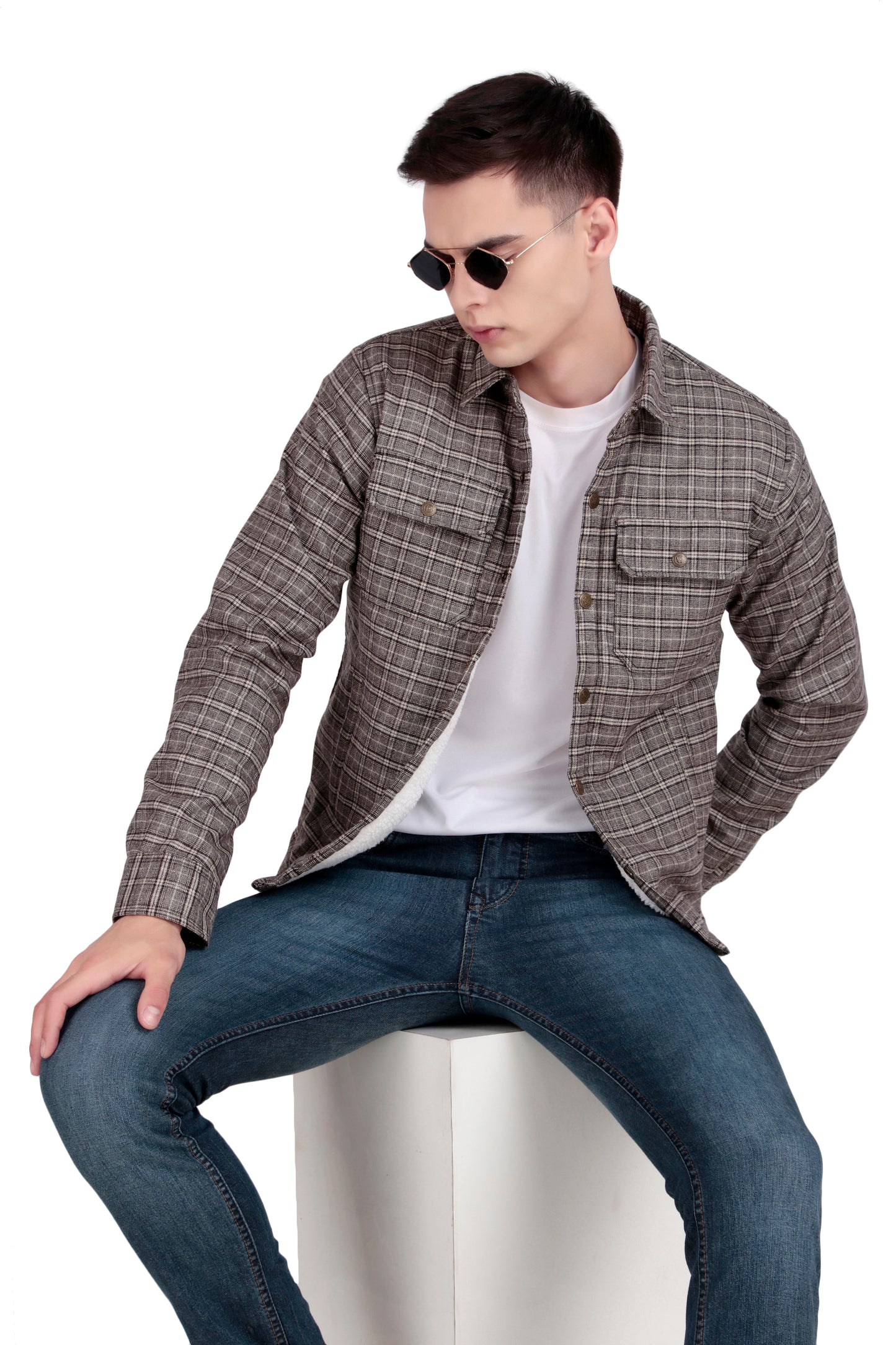 Leather Retail Modern Plaid Multicoloured Tweed Jacket ( LRCHECKTD2J )