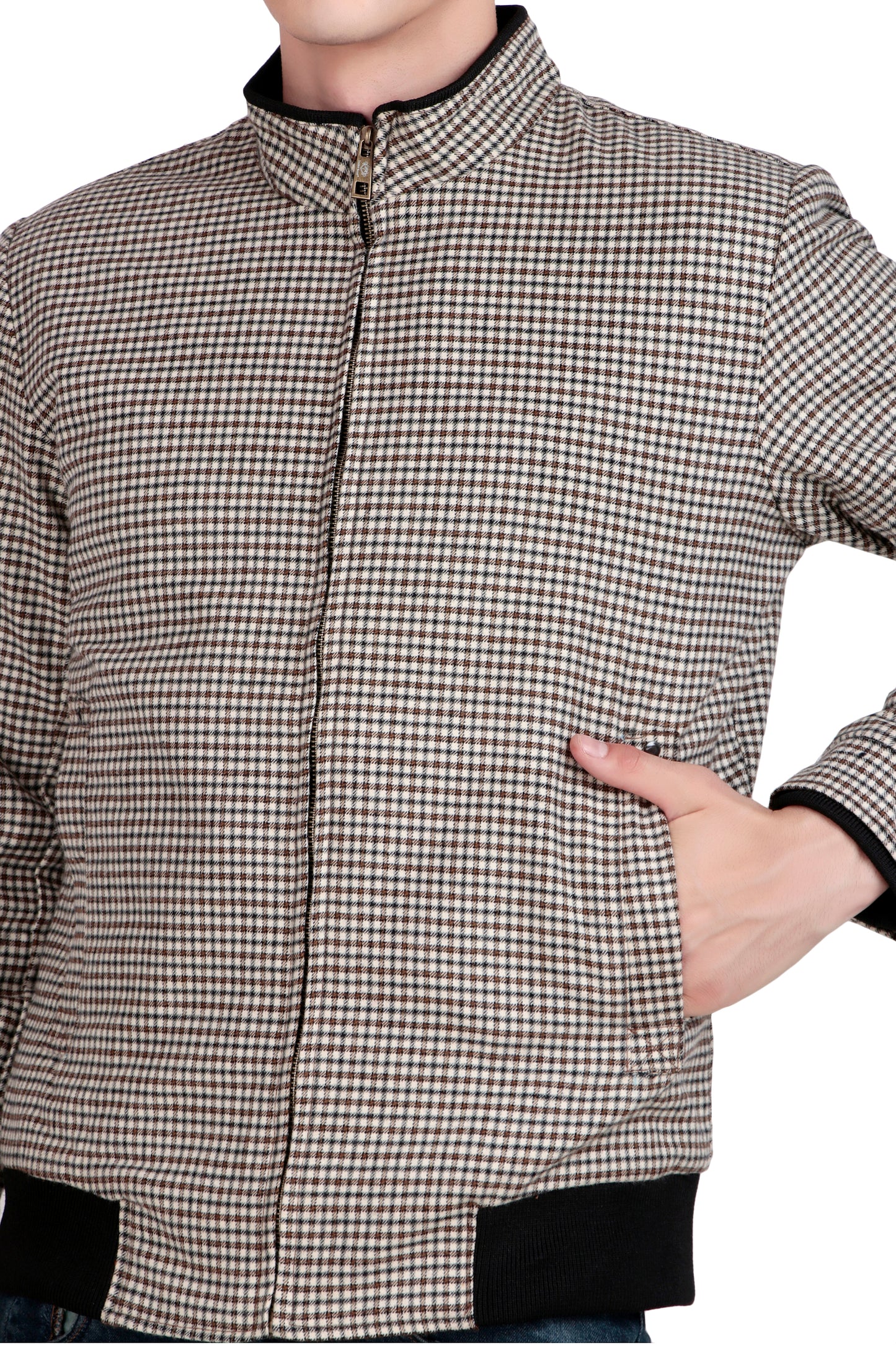 Leather Retail Stylish Checkered Casual Multicoloured Tweed Jacket for Men ( LRCHECKTD1G )