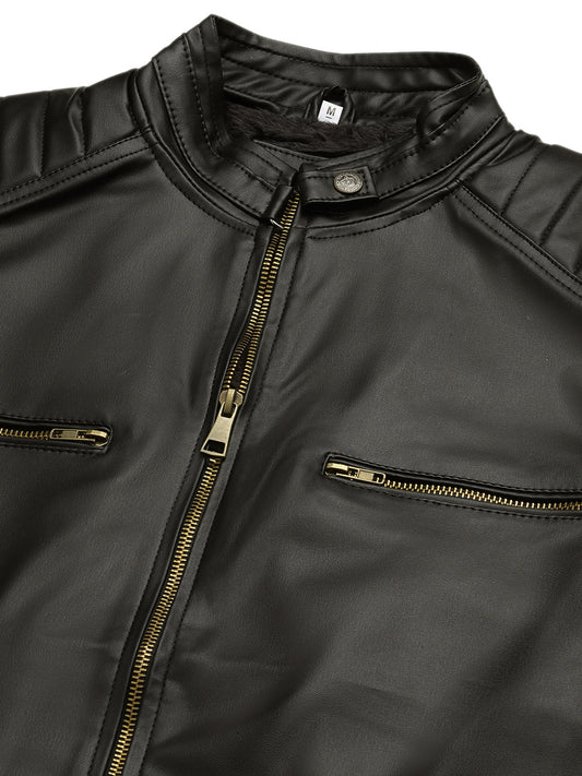 Leather Retail Men's Faux Leather Standard Length Jacket