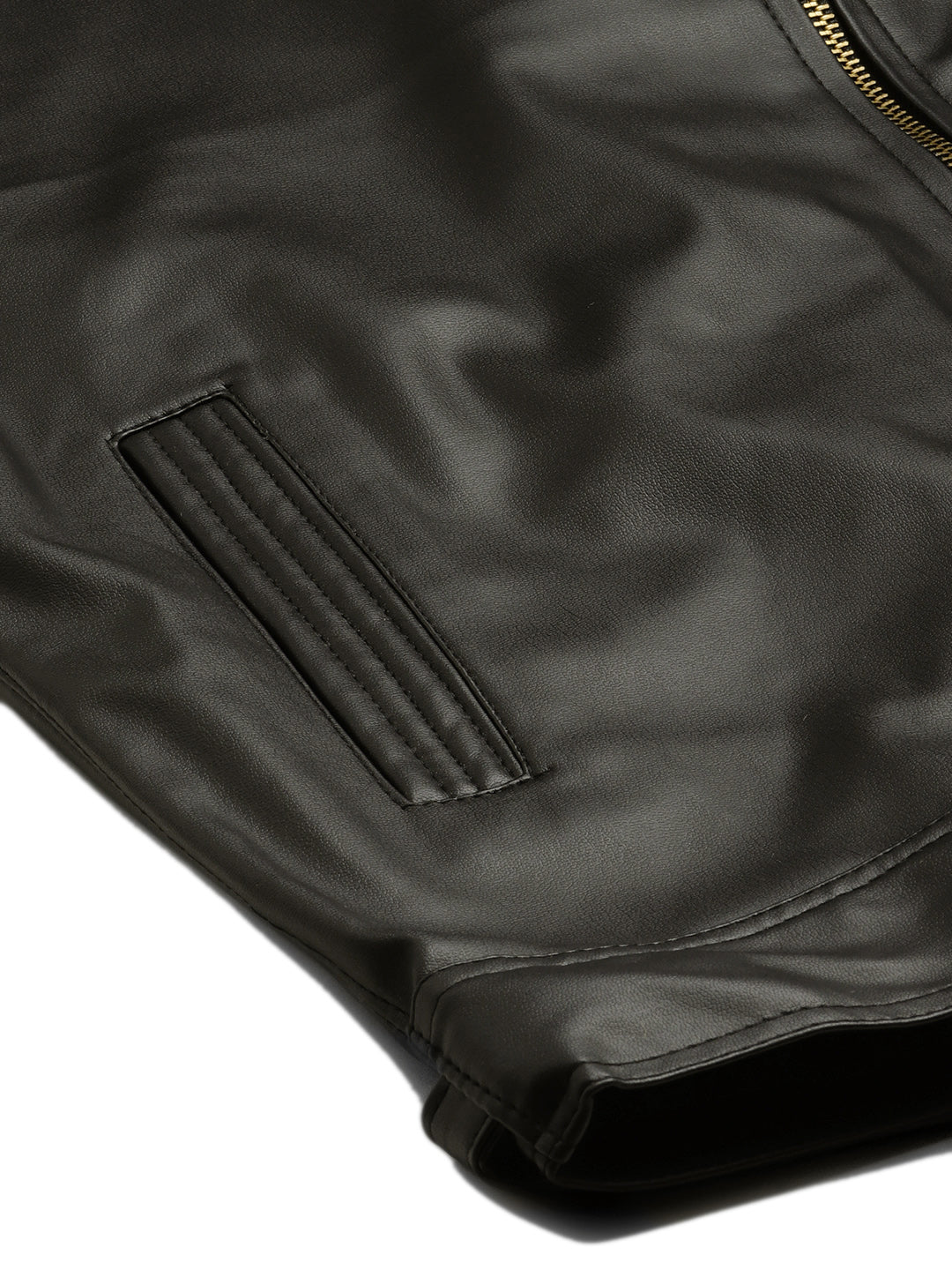 Leather Retail Men's Faux Leather Standard Length Jacket(LRDEBL)