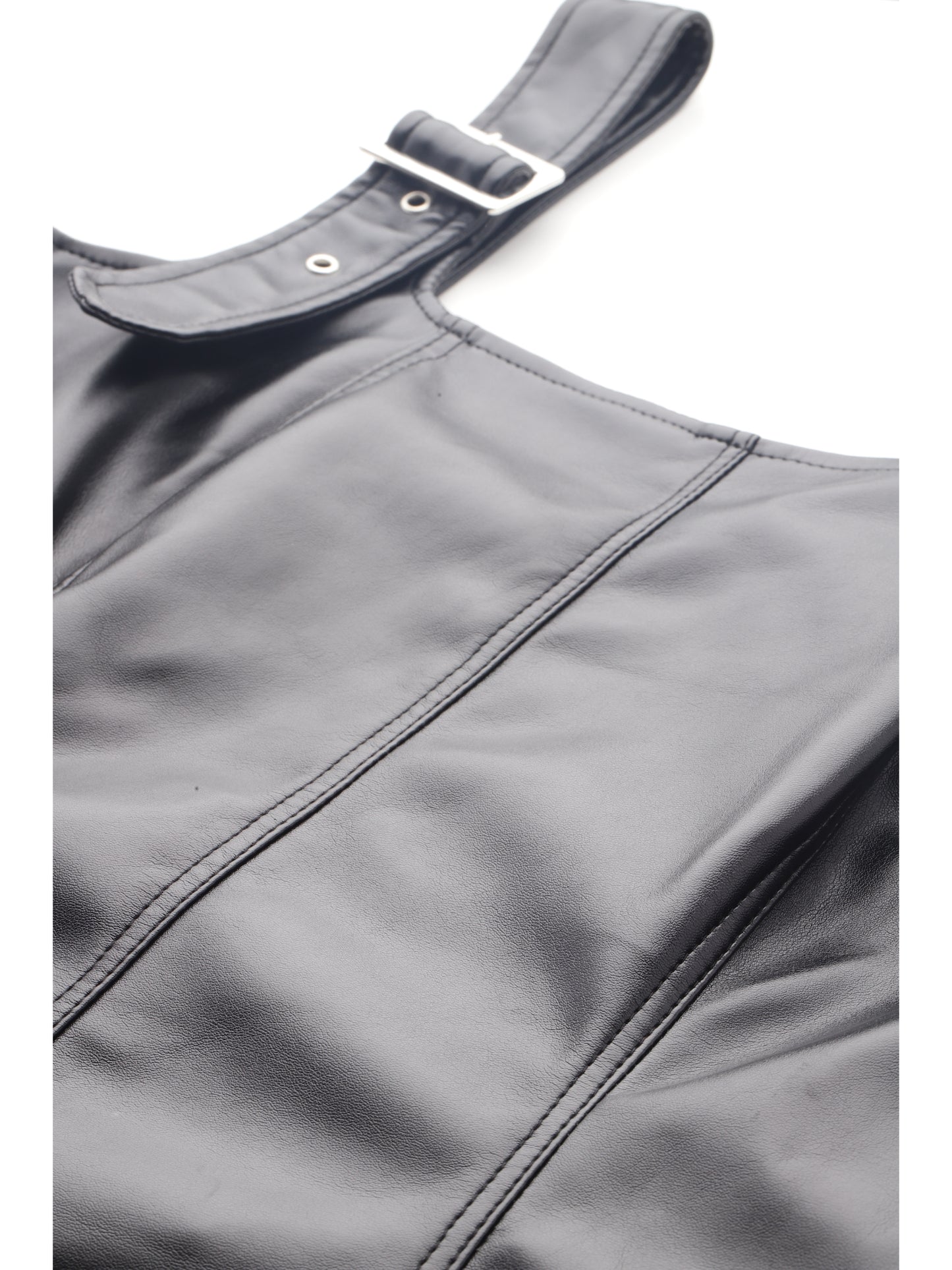 Leather Retail Women's Sleeveless Bodycon Faux Leather Mini Dresses ( LRDRS2BL )
