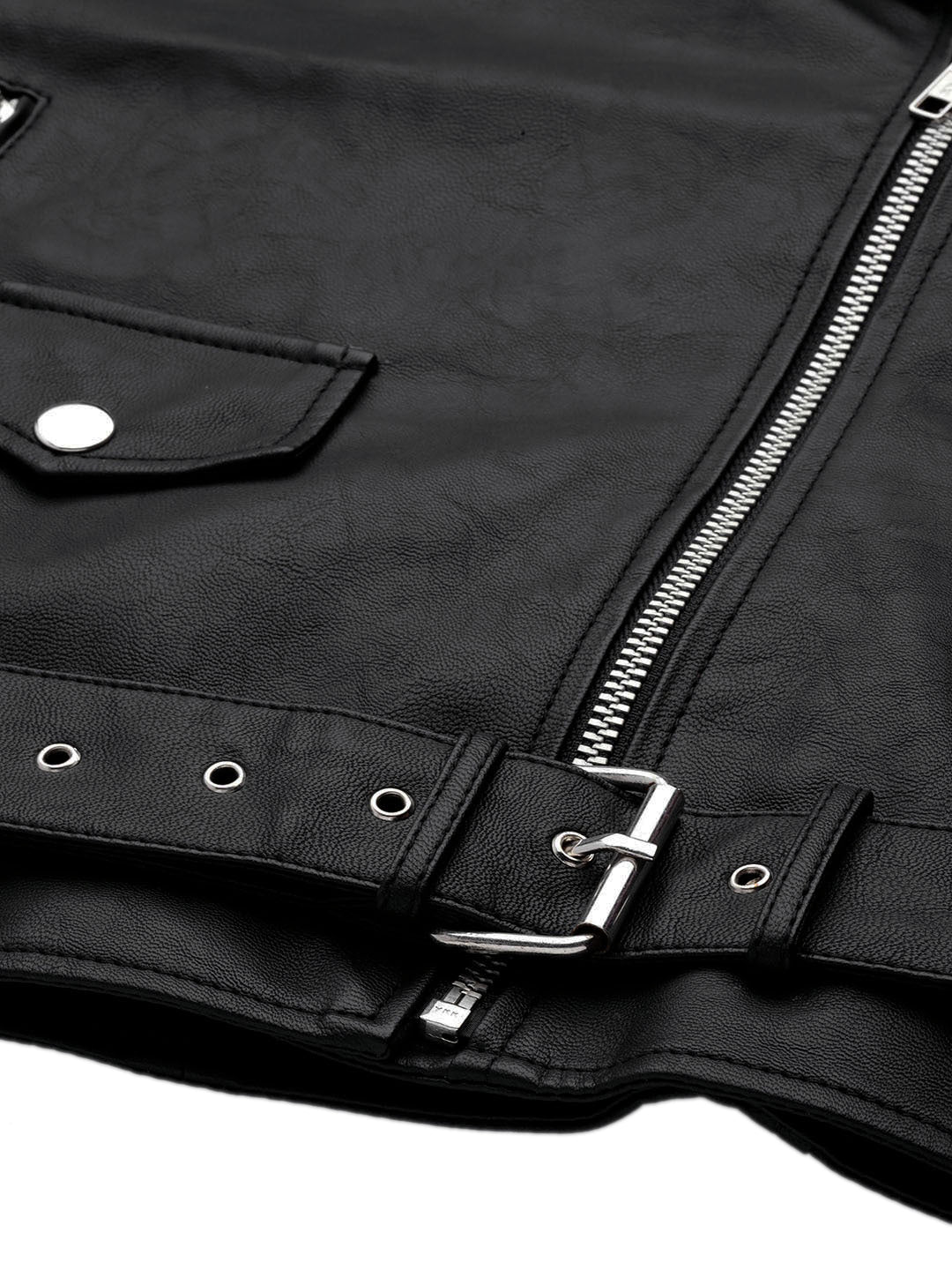 Leather Retail® Full Sleeve Solid Jacket for Women's Biker Style(LRF11BL)