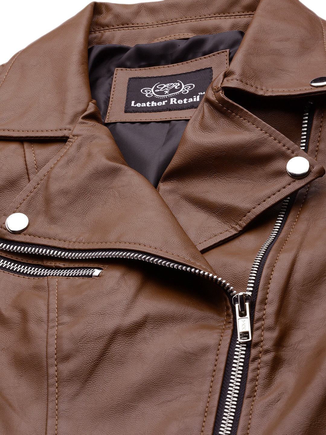 Leather Retail® Full Sleeve Solid Jacket for Women's Biker Style(LRF11BR)