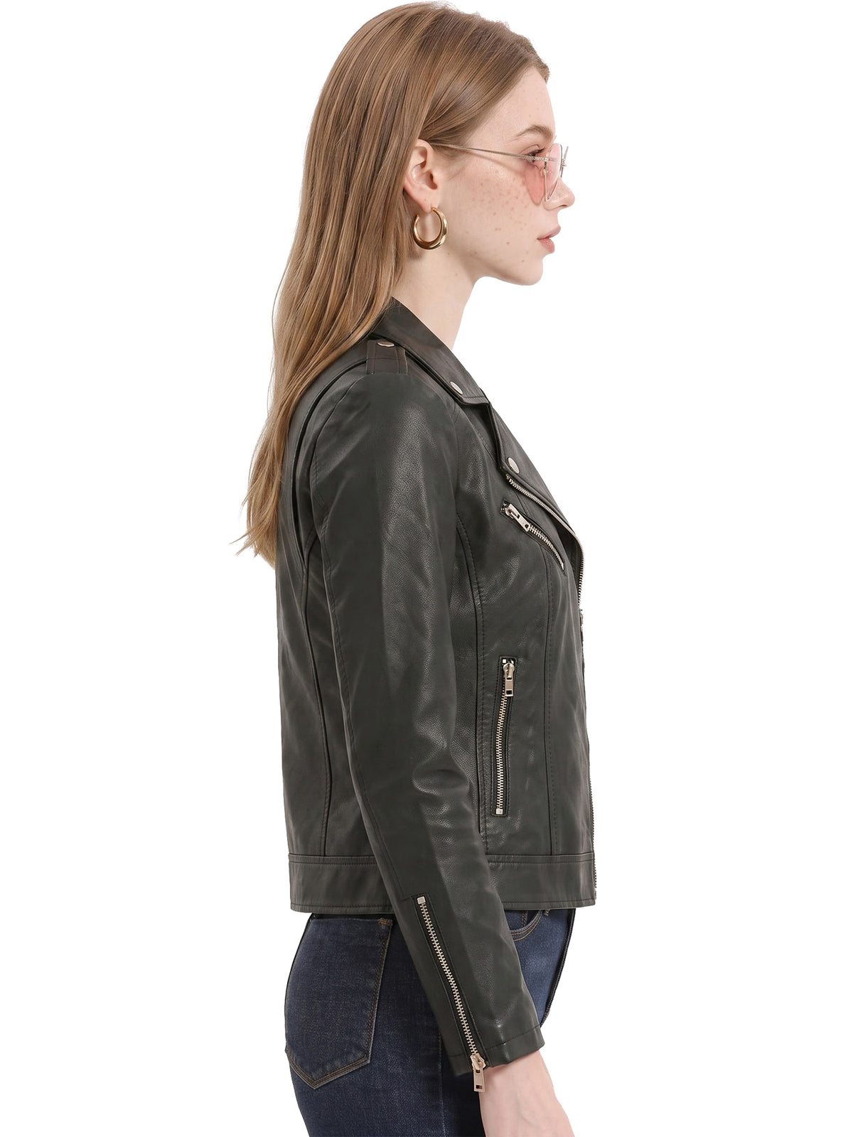 Leather Retail Women's Faux Leather Standard Length Jacket