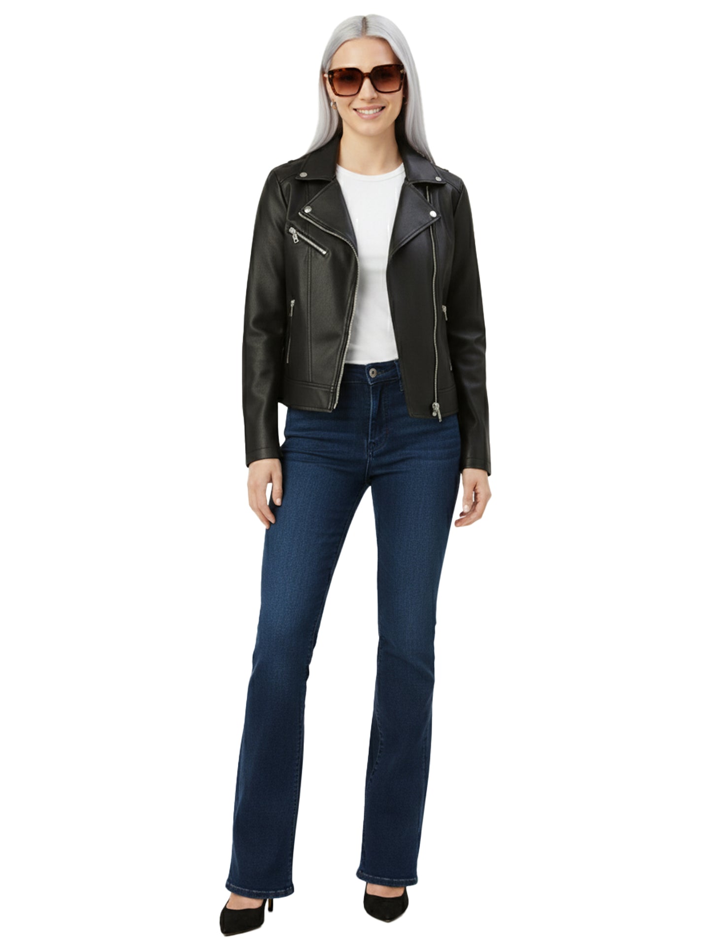 Leather Retail Women's Faux Leather Standard Length Jacket ( LRAIFRBL )