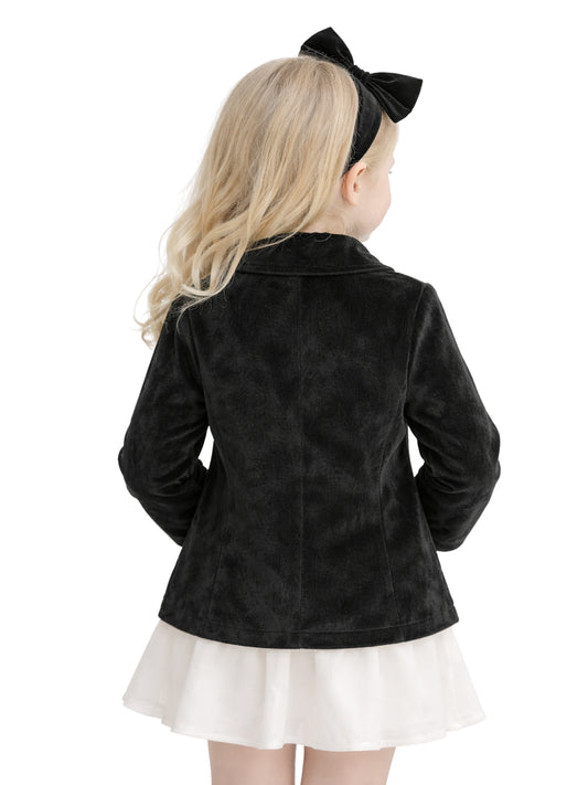 Leather Retail Kids Velvet winter jacket For Girls