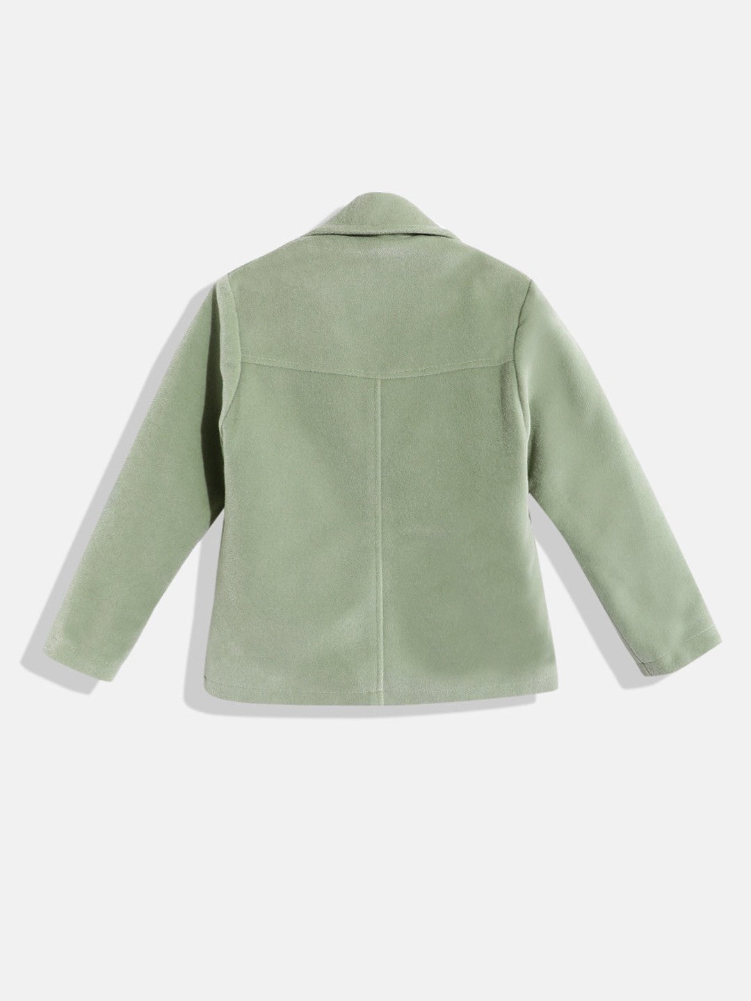 Leather Retail Kids Velvet winter jacket For Girls (LRKDVEL3GR)