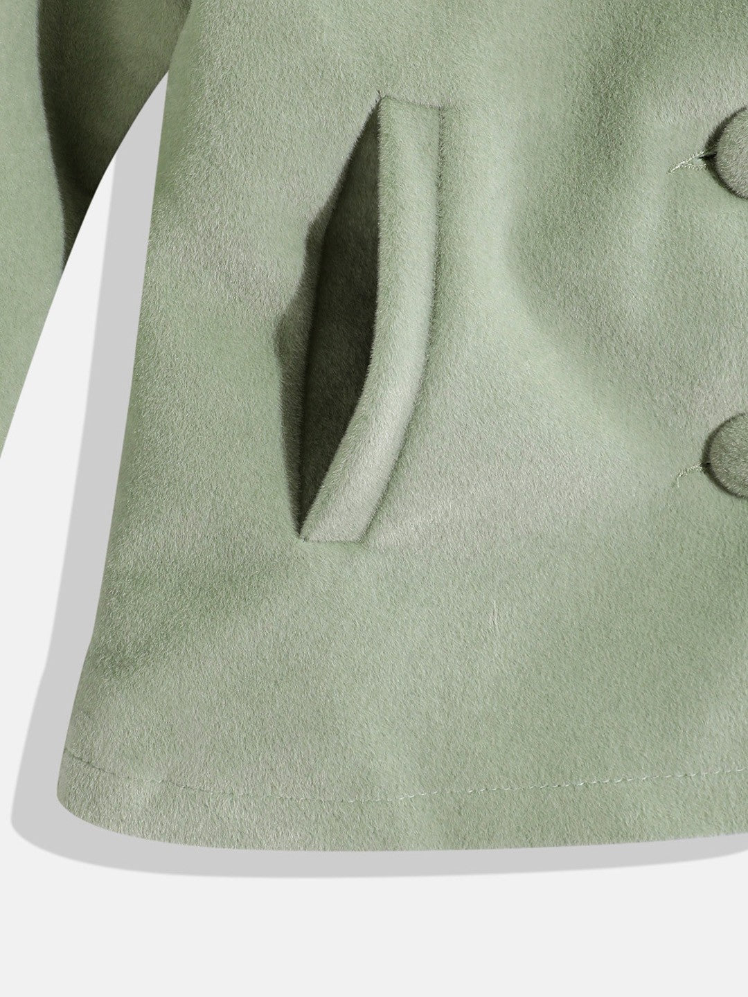 Leather Retail Kids Velvet winter jacket For Girls (LRKDVEL3GR)