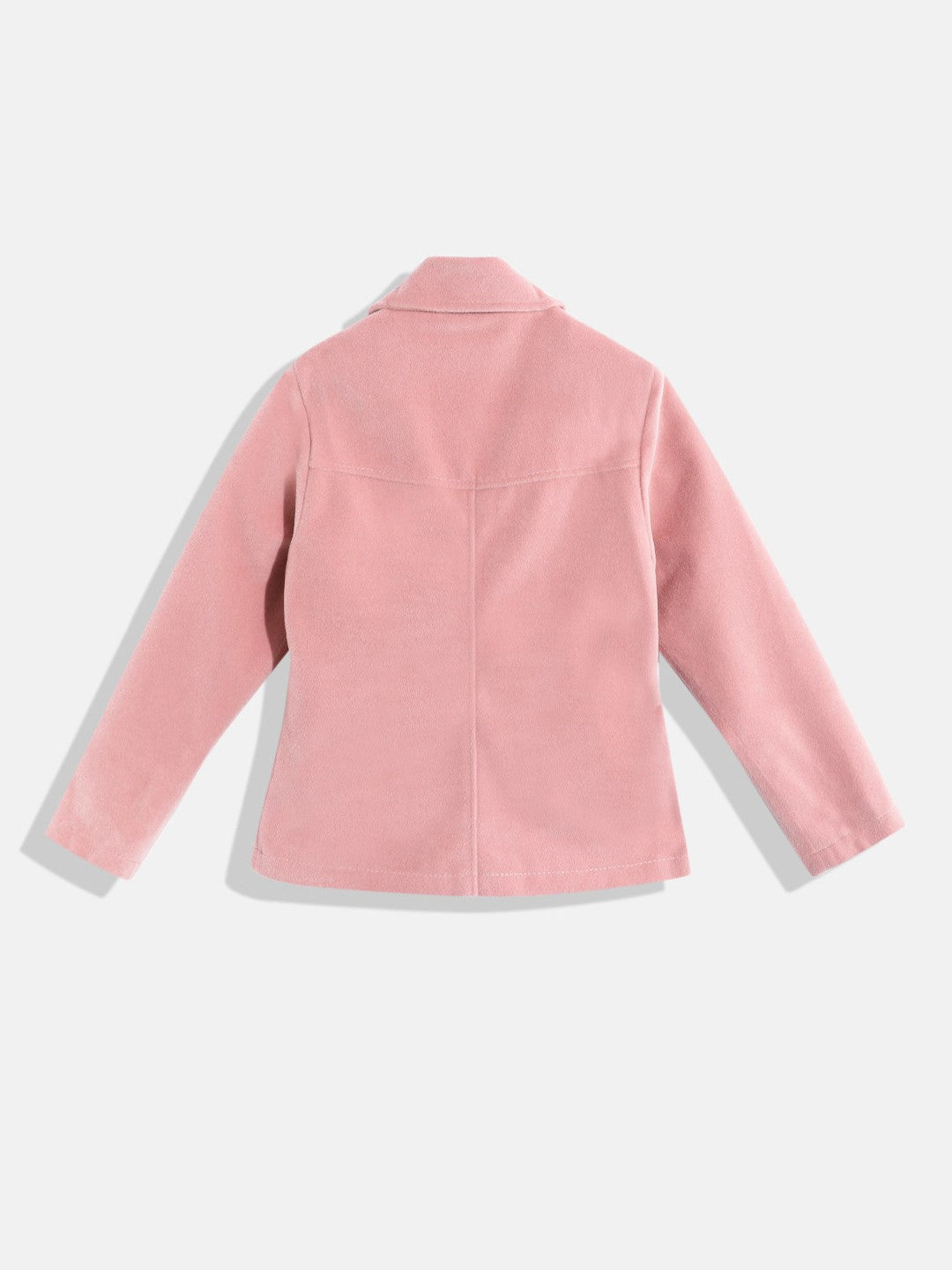 Leather Retail Kids Velvet winter jacket For Girls (LRKDVEL3PN)
