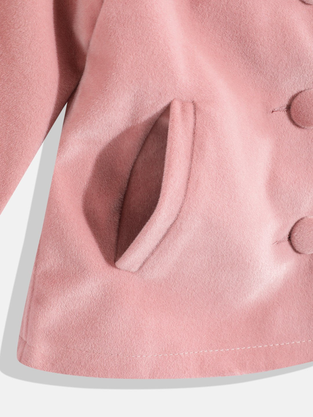 Leather Retail Kids Velvet winter jacket For Girls (LRKDVEL3PN)