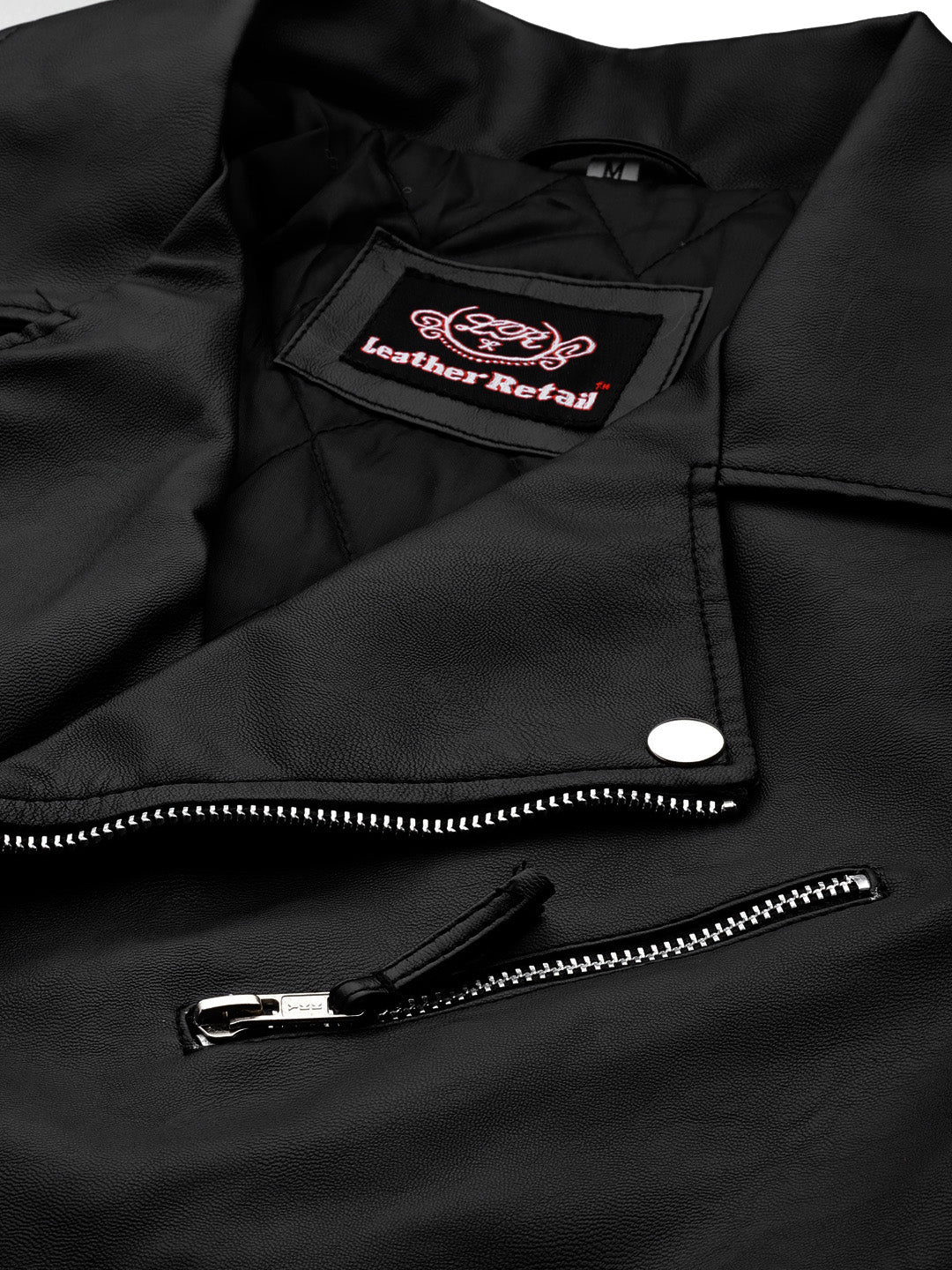Leather Retail® Full Sleeve Solid Jacket for Men's Biker Style