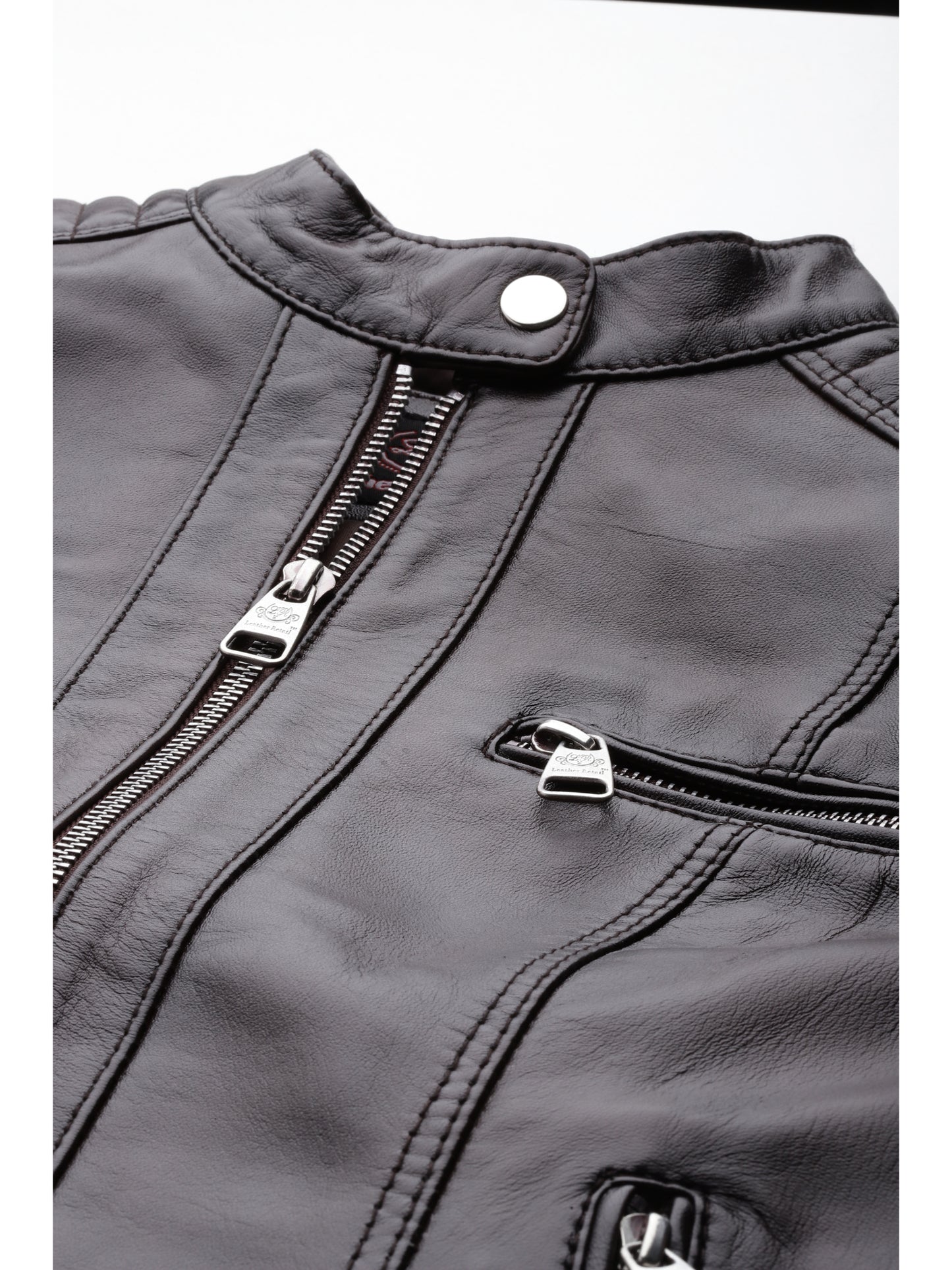 Leather Retail Genuine Leather Biker Jacket For Women's ( LRPLF15CO )