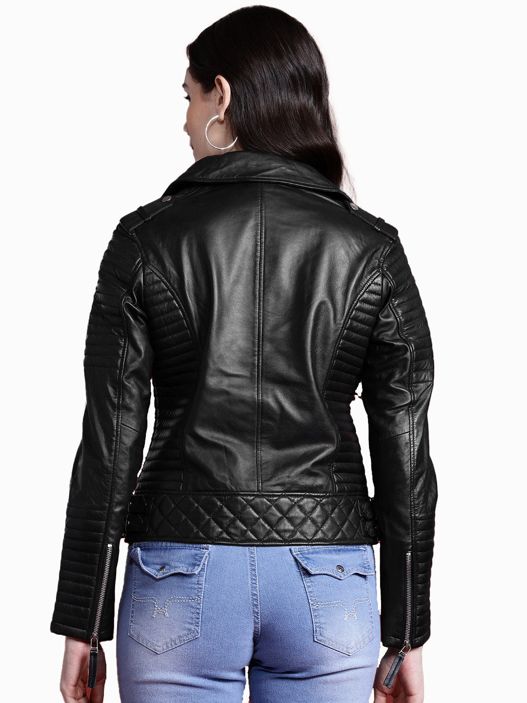 Leather Retail Female's Pure Genuine Leather Jacket(LRPLF16BL)