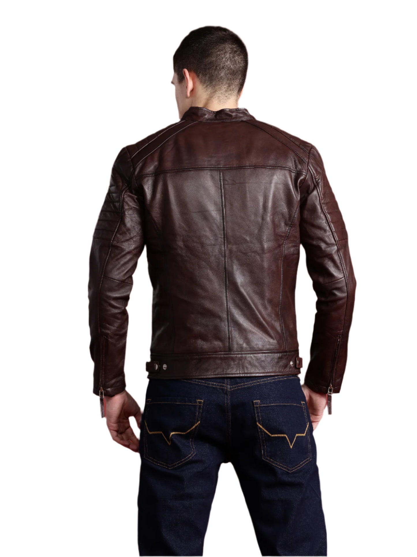 Leather Retail Genuine Leather Biker Jacket for Men's ( LRPLM41CO )