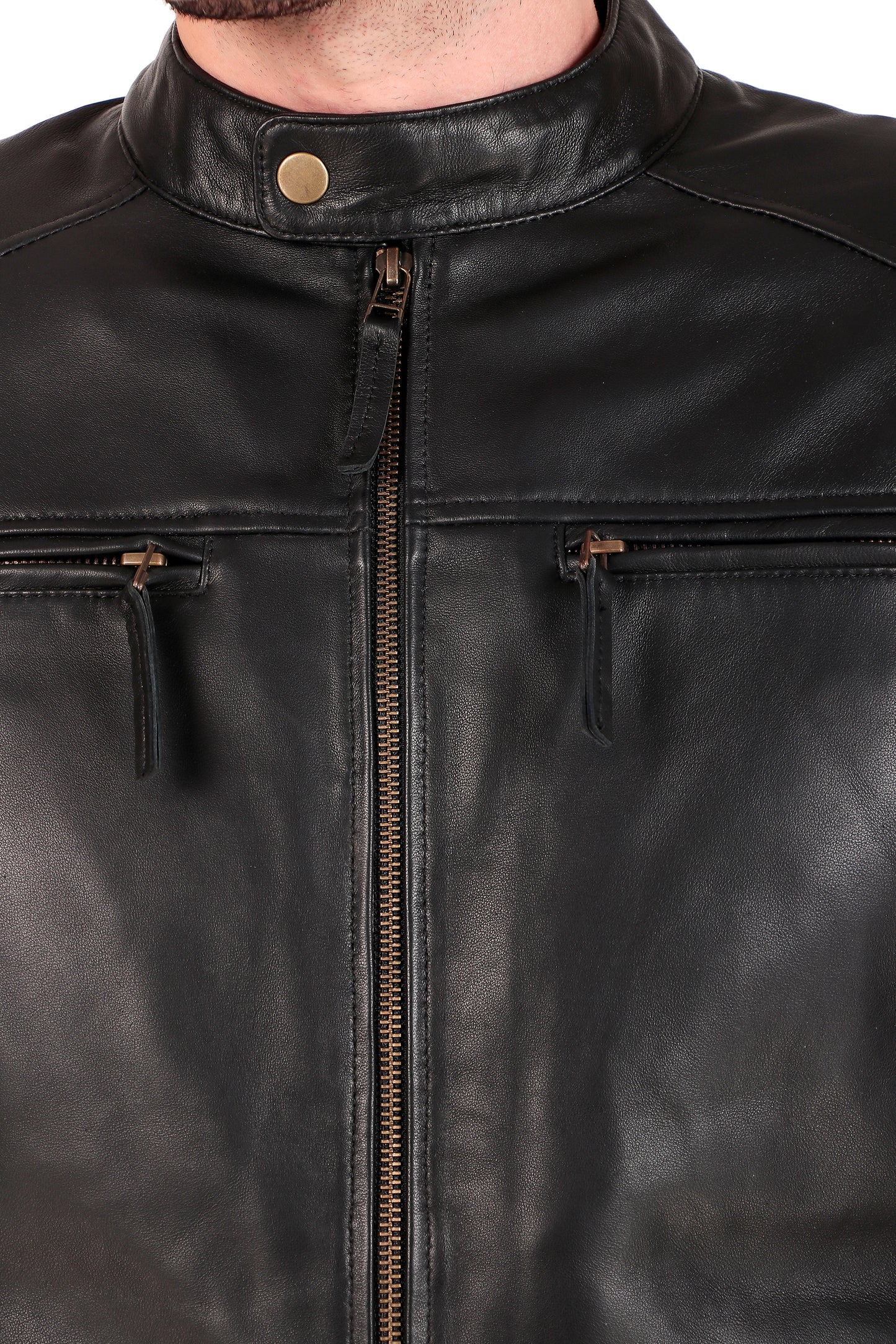 Leather Retail Pure Genuine Leather Biker Jacket (LRPLM42BL)