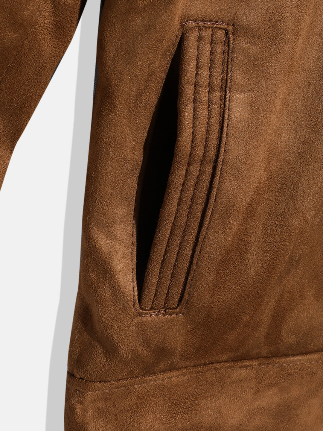 Leather Retail Boys' Brown Suede Faux Leather Stylish Jacket ( LRPRKDBRBR )