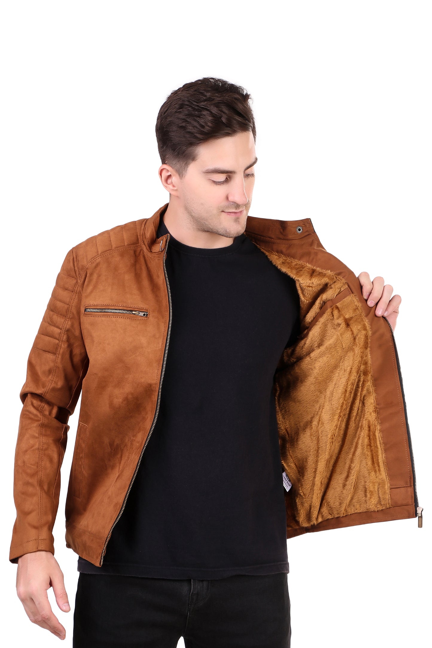Leather Retail Men's Suede Faux Leather Jacket