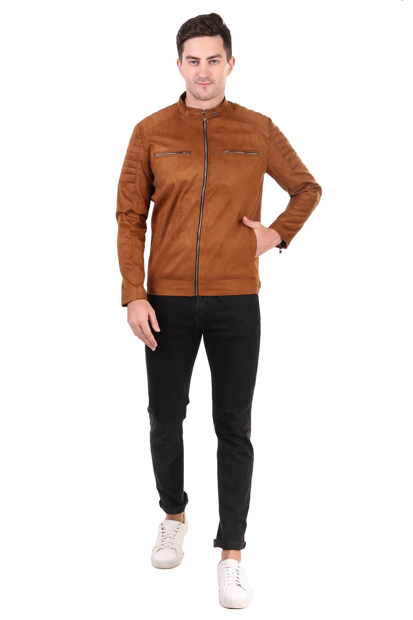Leather Retail Men's Suede Faux Leather Jacket