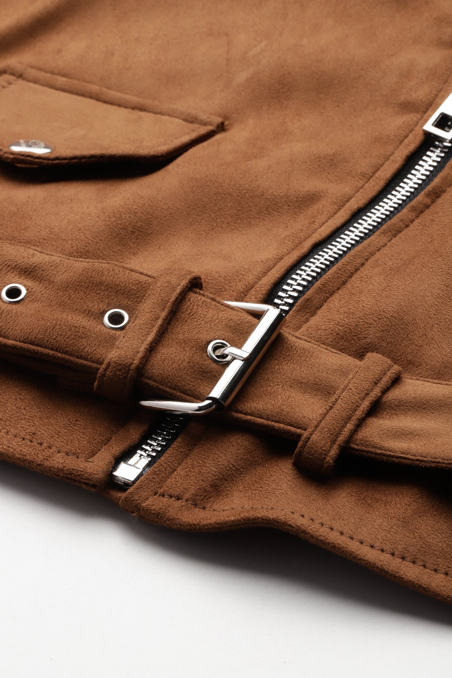 Leather Retail Women's Suede Faux Leather Jacket ( LRSUDFRBR)