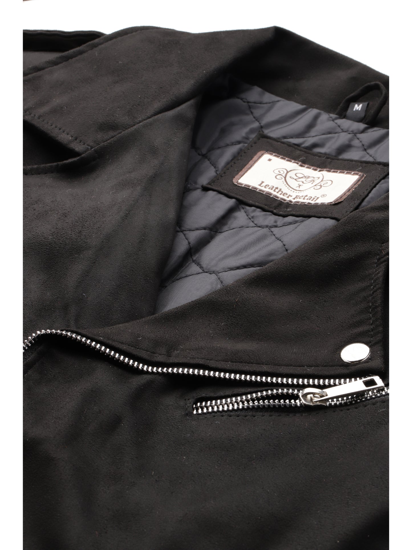 Leather Retail Mens Black Suede Leather Biker Jacket ( LRSUDM11BL )