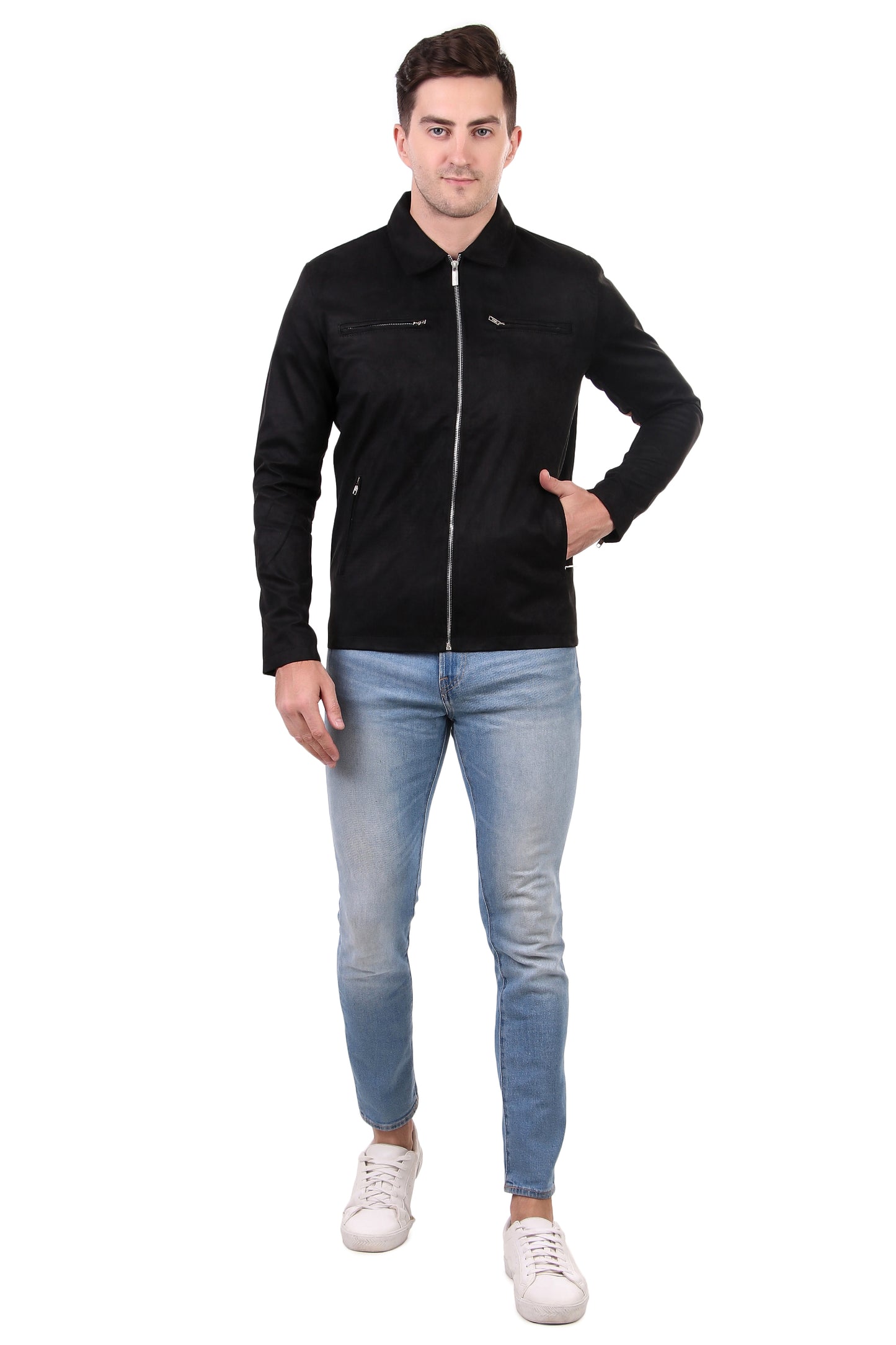 Leather Retail Men's Suede Faux Leather Jacket