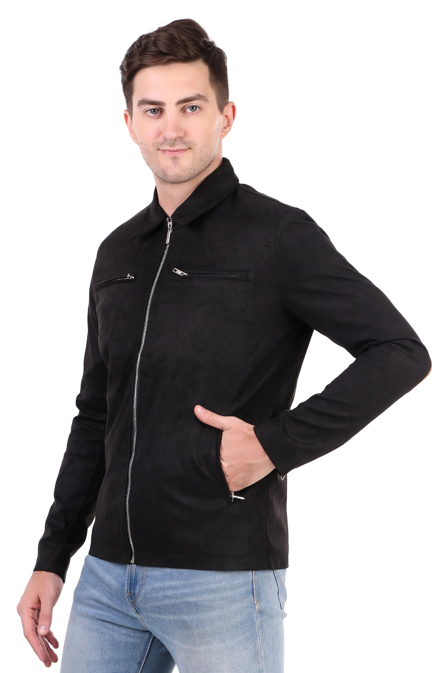 Leather Retail Men's Suede Faux Leather Jacket