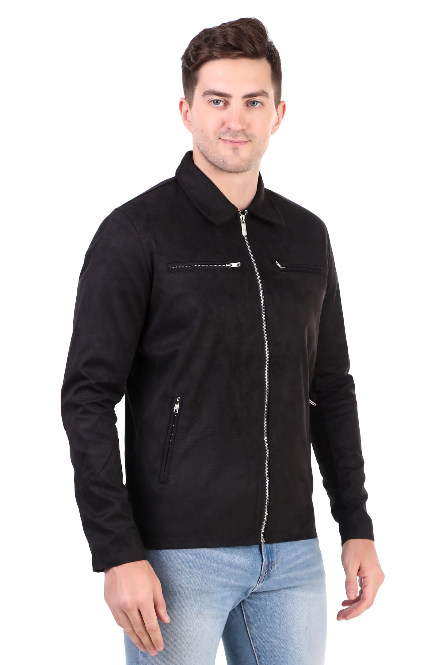 Leather Retail Men's Suede Faux Leather Jacket