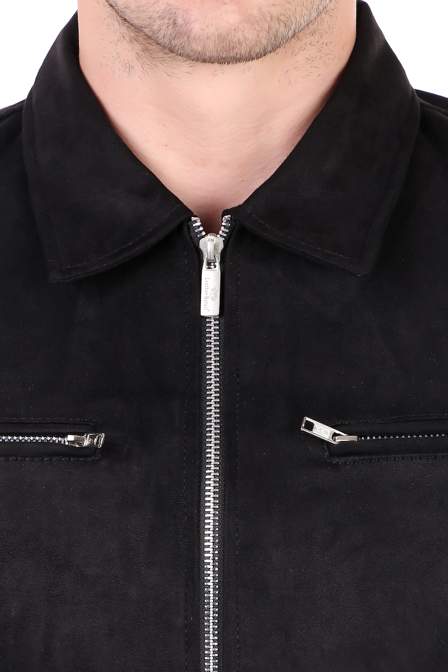 Leather Retail Men's Suede Faux Leather Jacket