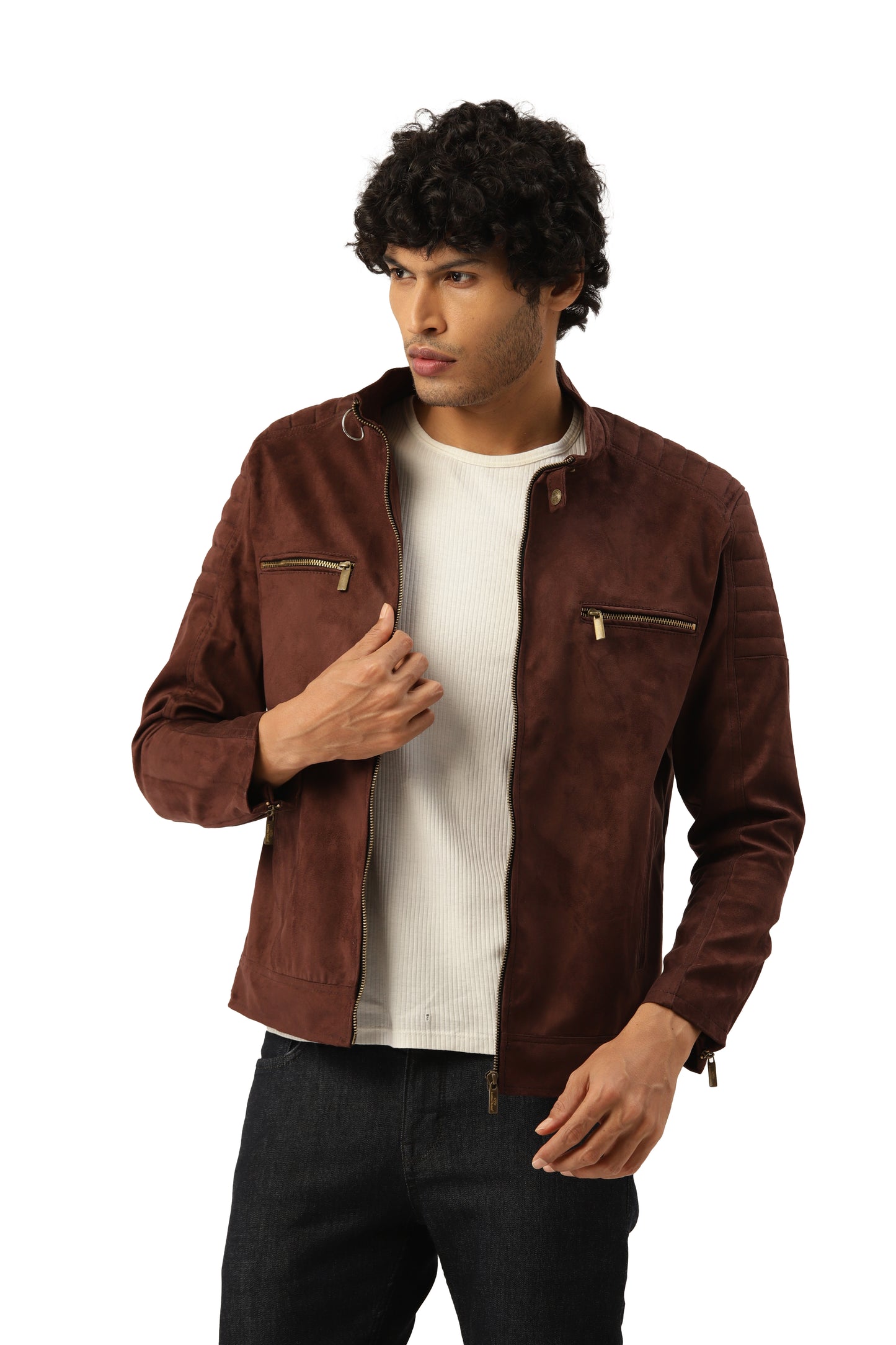 Leather Retail Men's Suede Faux Coffee Leather Jacket ( LRSUDTWCO )