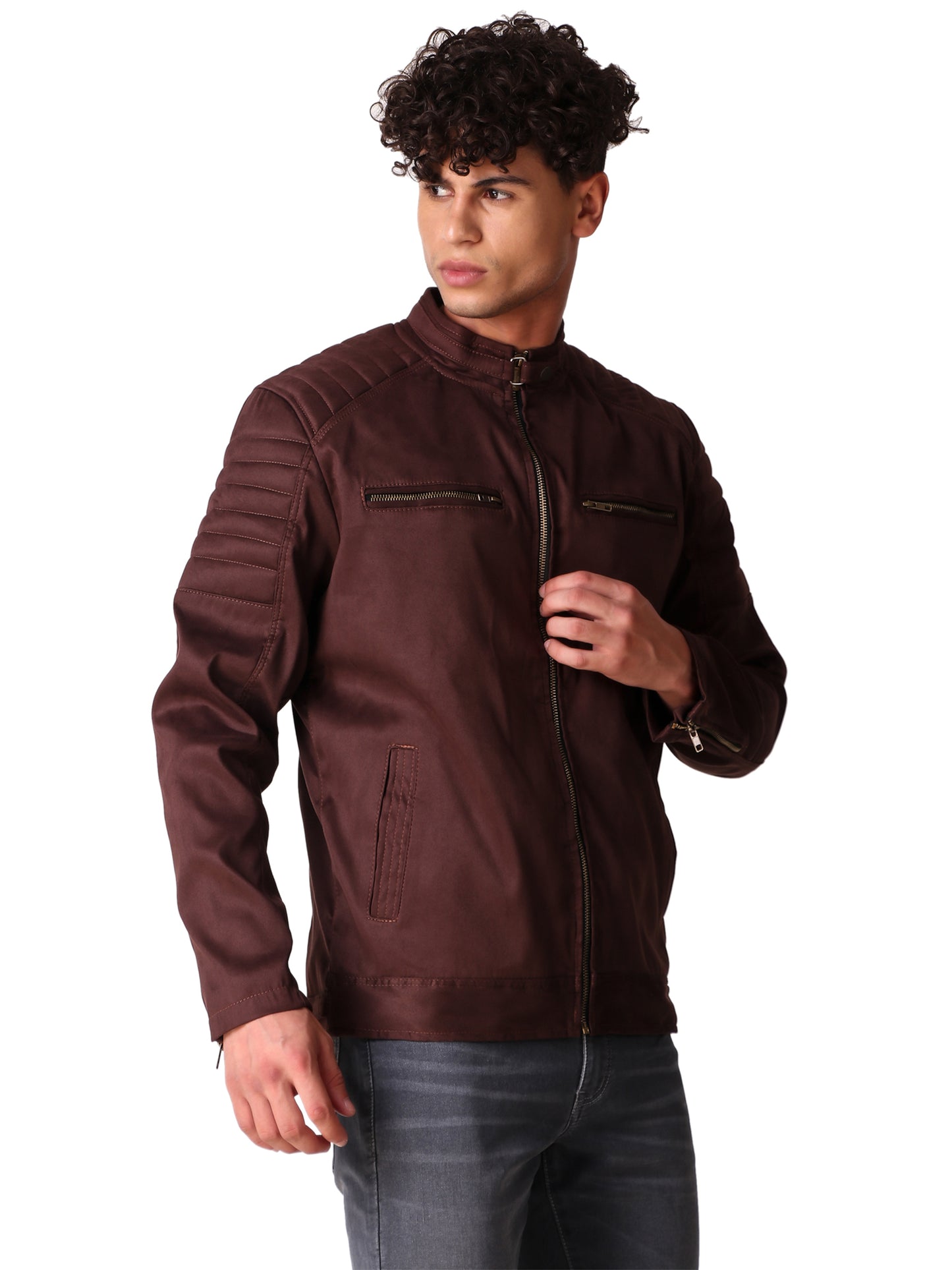 Leather Retail Men's Suede Faux Coffee Leather Jacket ( LRSUDTWCO )
