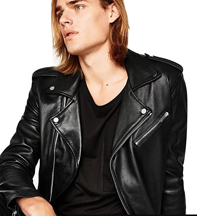 Leather Retail® Full Sleeve Solid Jacket for Men's Biker Style