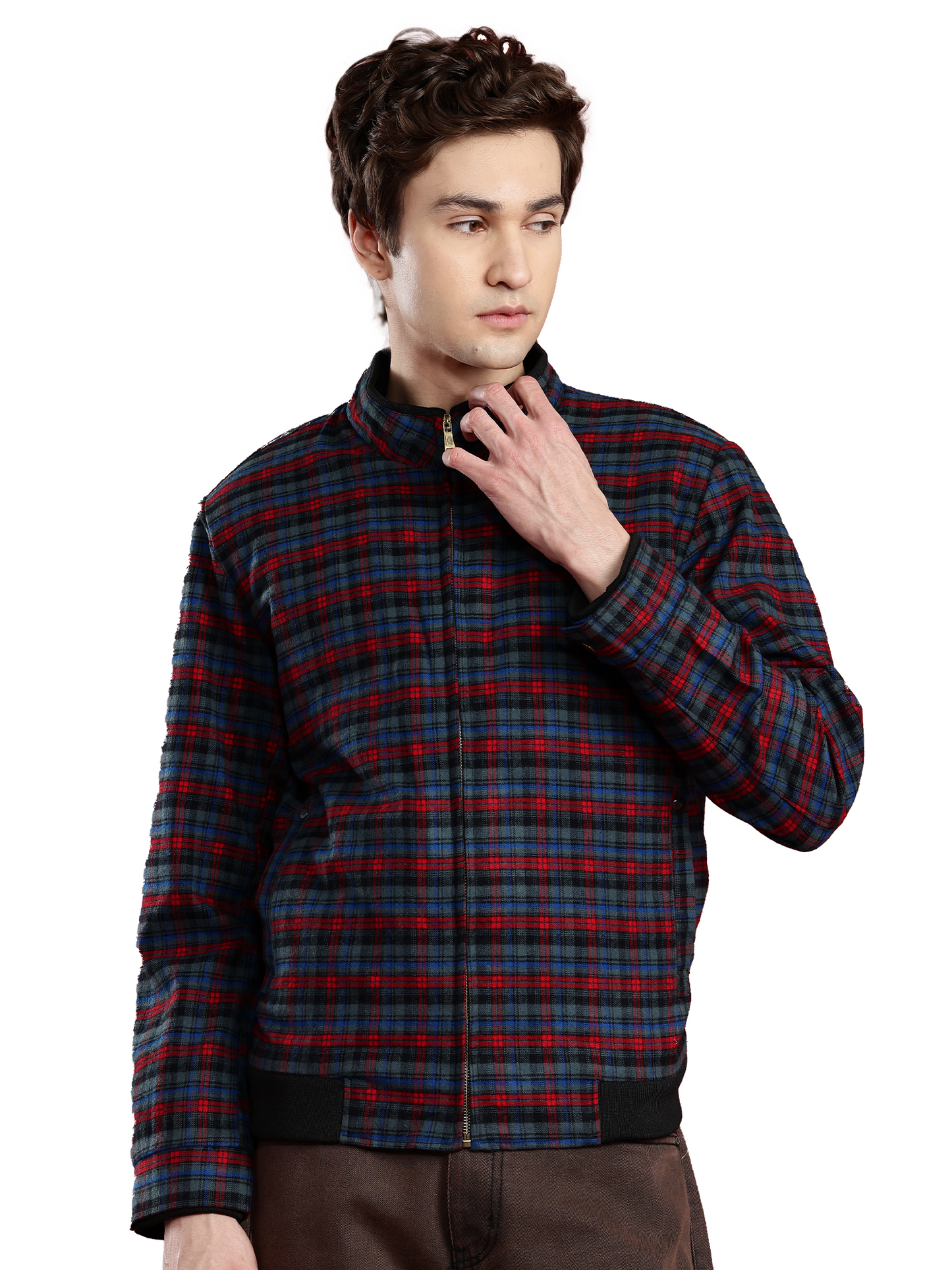 Leather Retail Men's Tweed Biker Jacket ( LRCHECKTD1H )