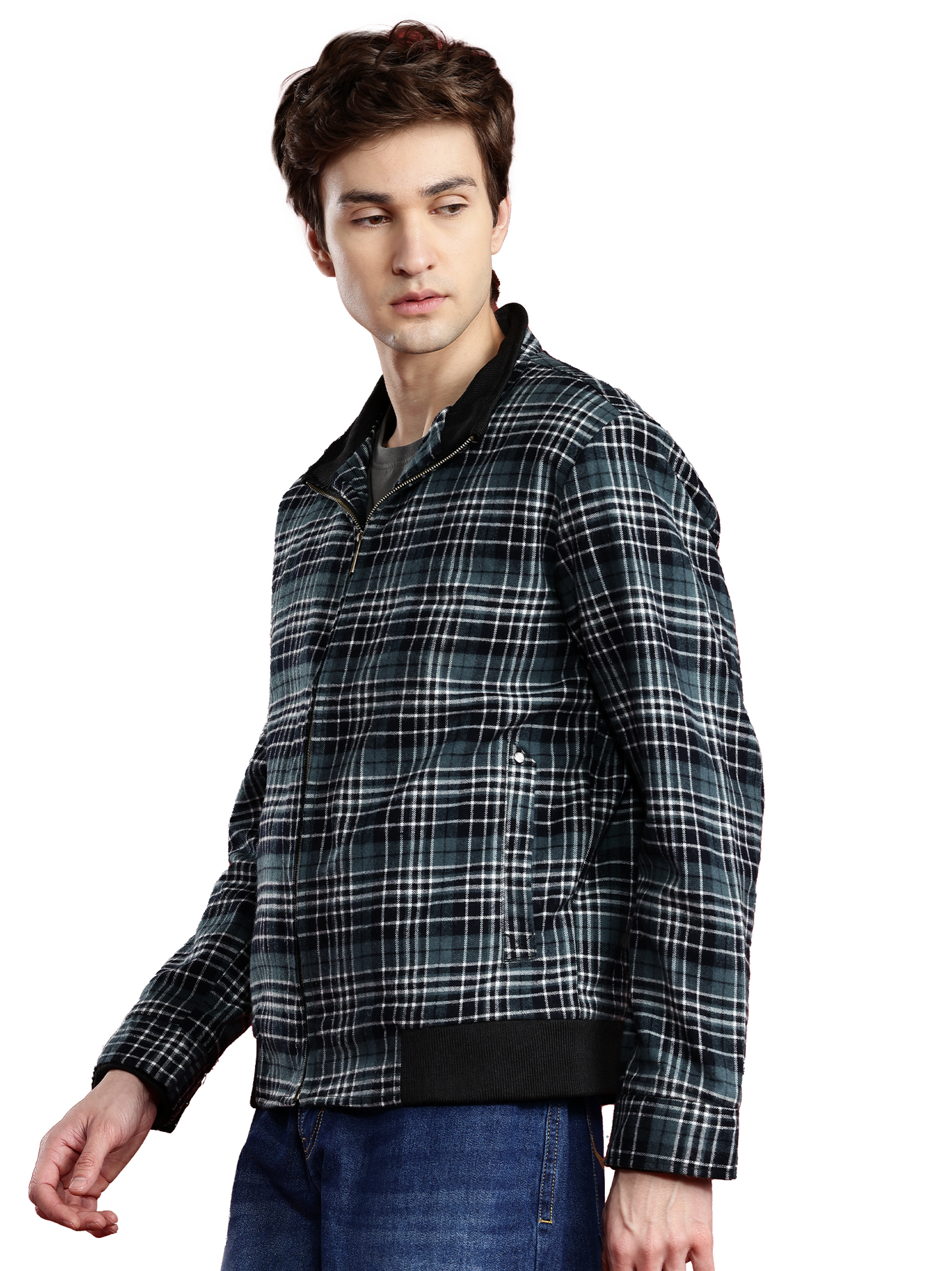 Leather Retail Men's Tweed Biker Jacket ( LRCHECKTD1I )