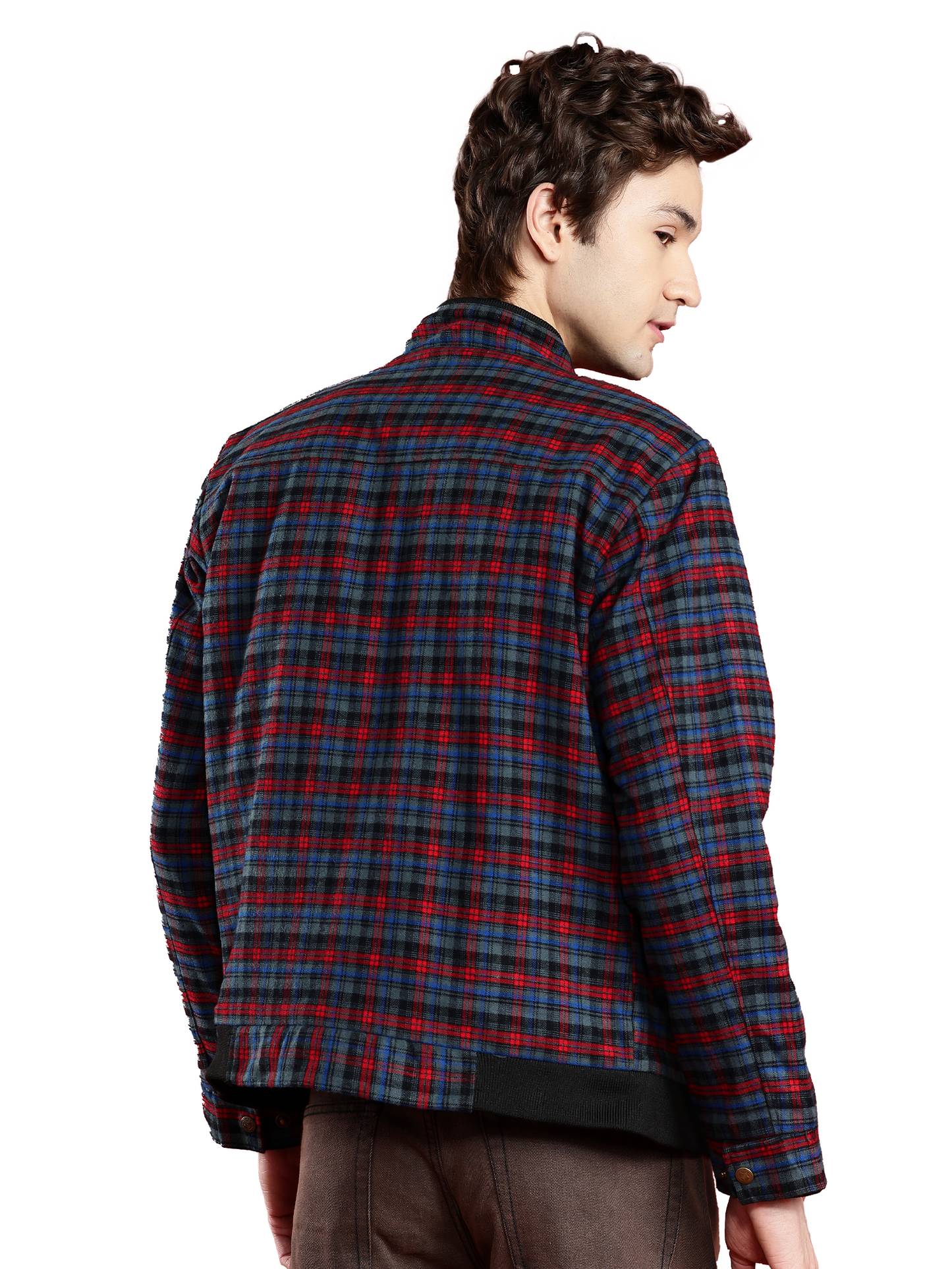 Leather Retail Men's Tweed Biker Jacket ( LRCHECKTD1H )