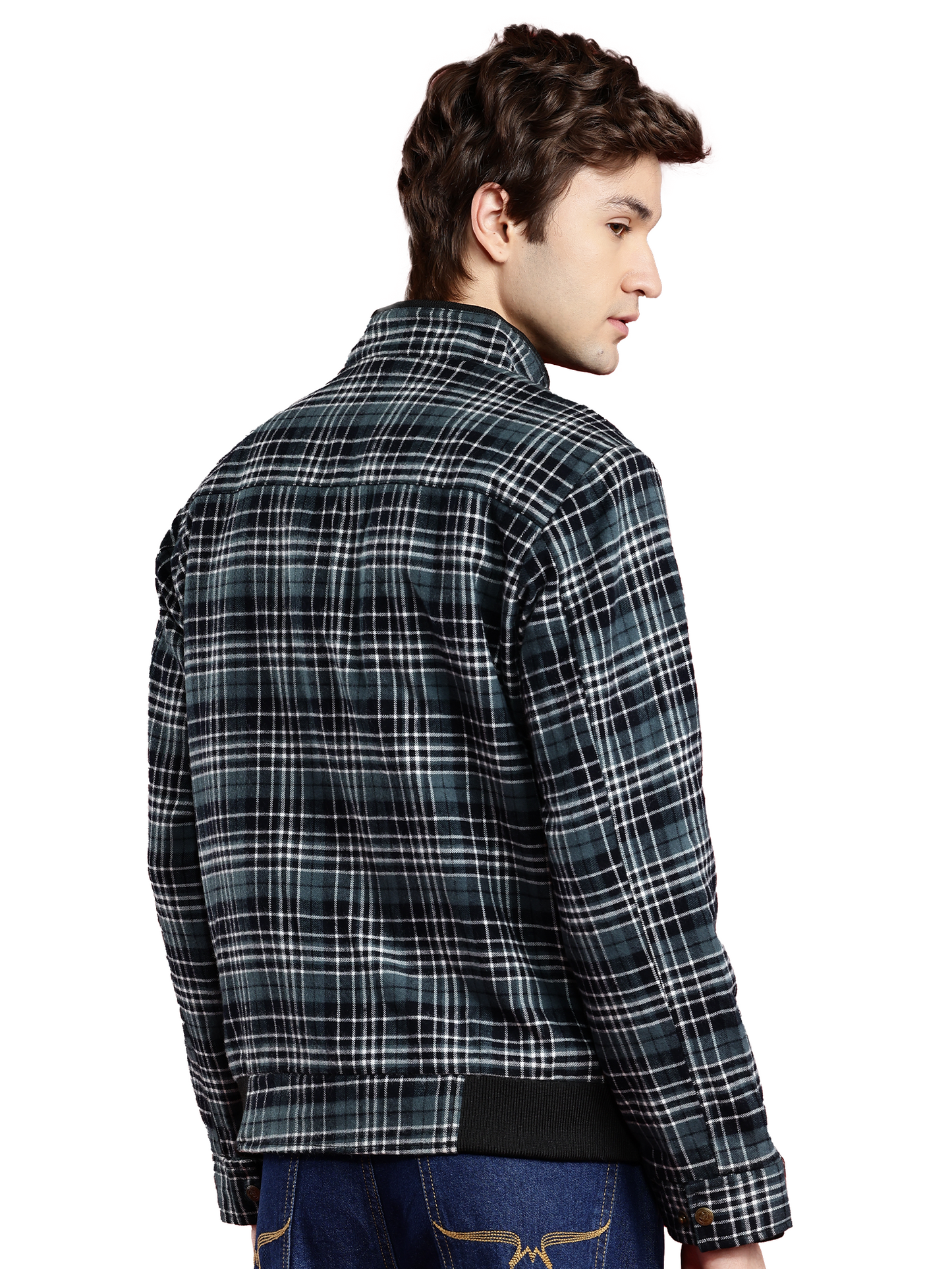 Leather Retail Men's Tweed Biker Jacket ( LRCHECKTD1I )