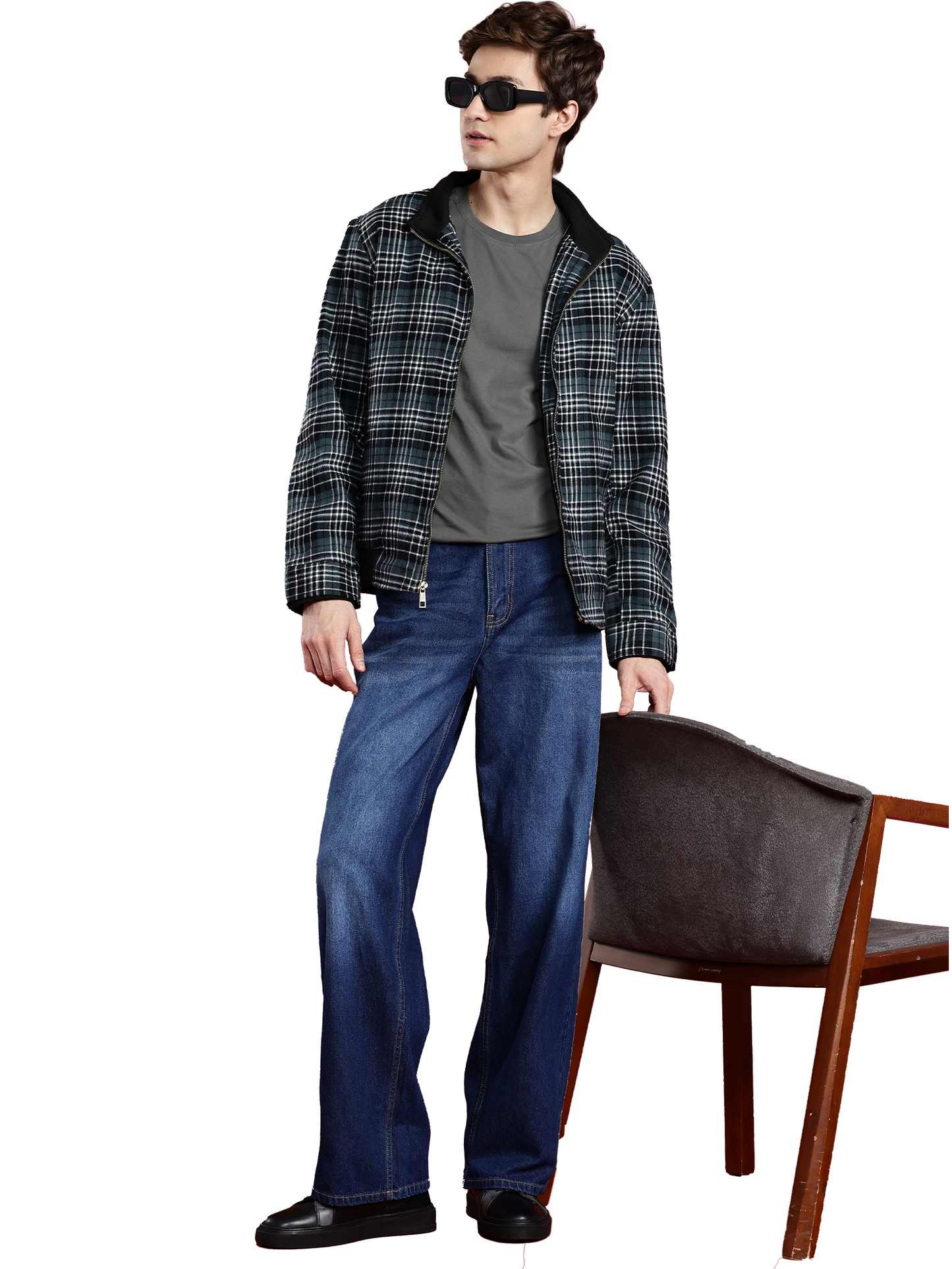 Leather Retail Men's Tweed Biker Jacket ( LRCHECKTD1I )