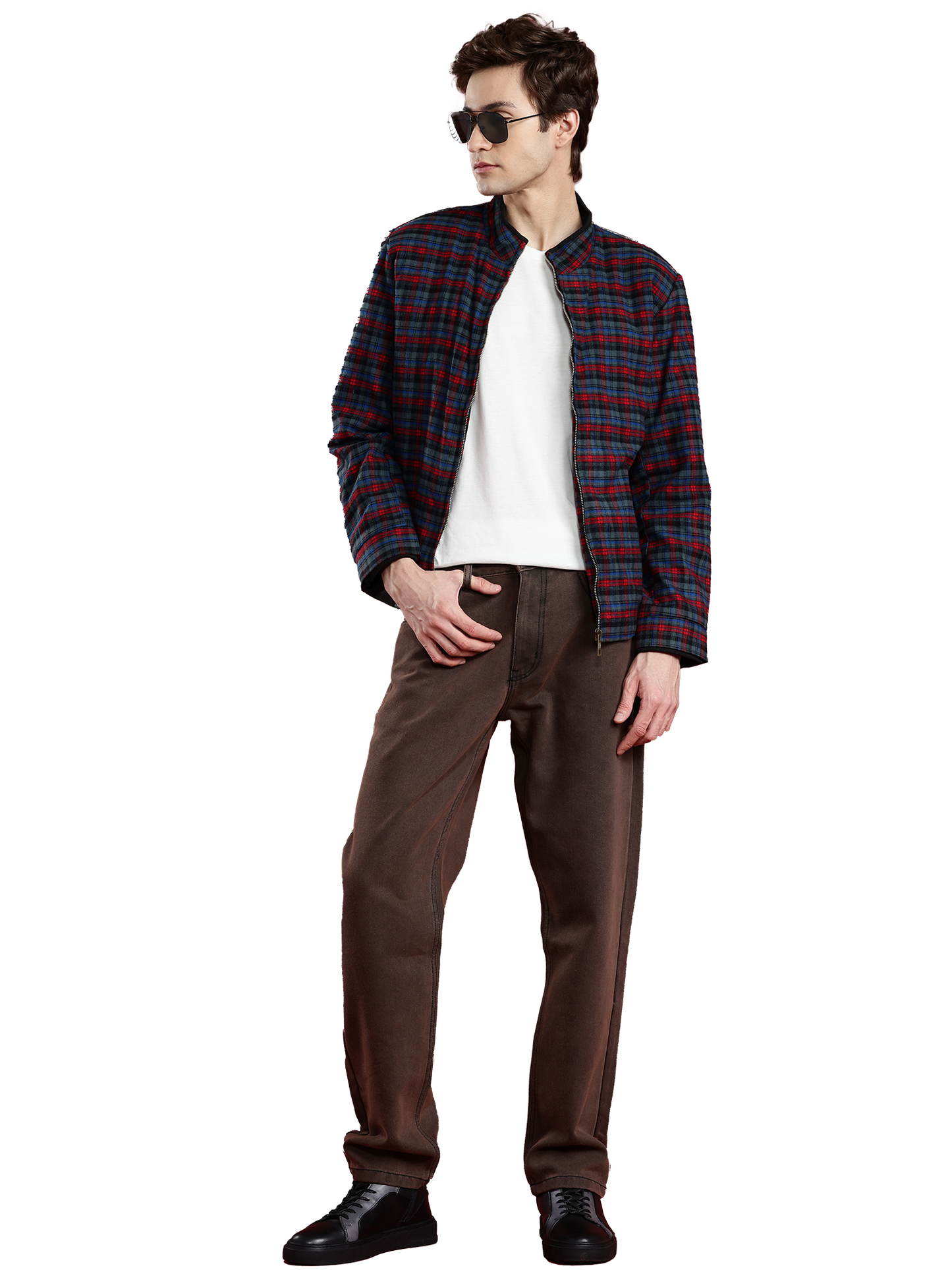 Leather Retail Men's Tweed Biker Jacket ( LRCHECKTD1H )