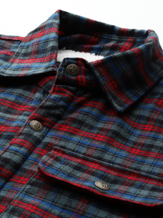 Leather Retail Multicoloured Check Tweed Jacket