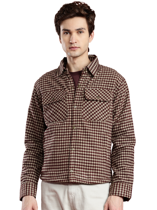 Leather Retail Elegant Brown Check Multicoloured Tweed Jacket