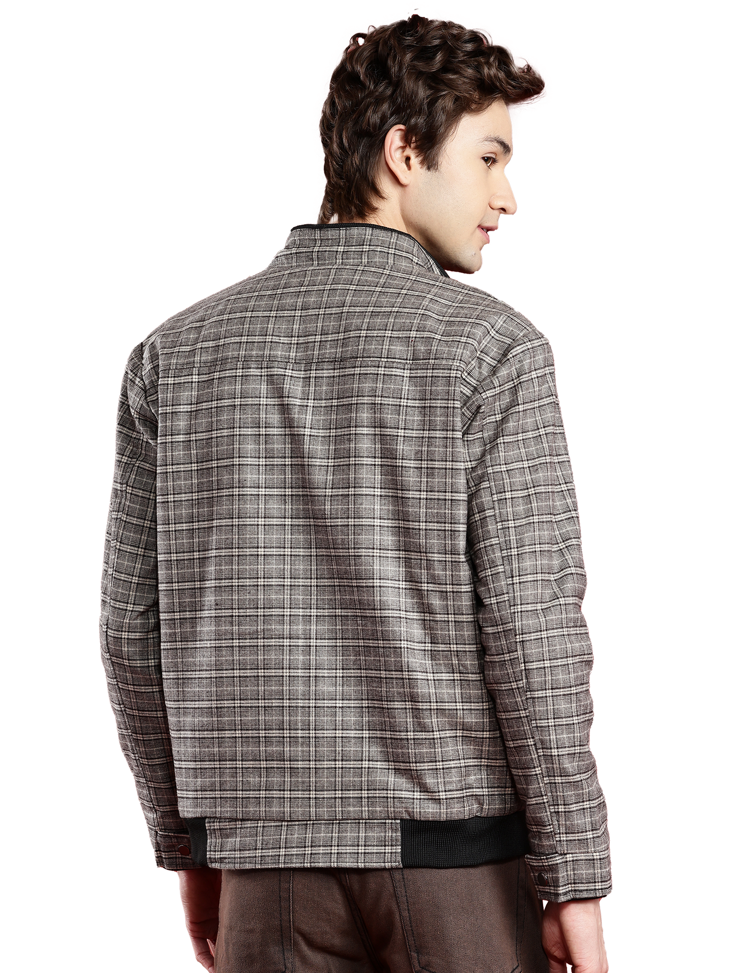 Leather Retail Coffee-White Checkered Multicolor Tweed Jacket ( LRCHECKTD1J )