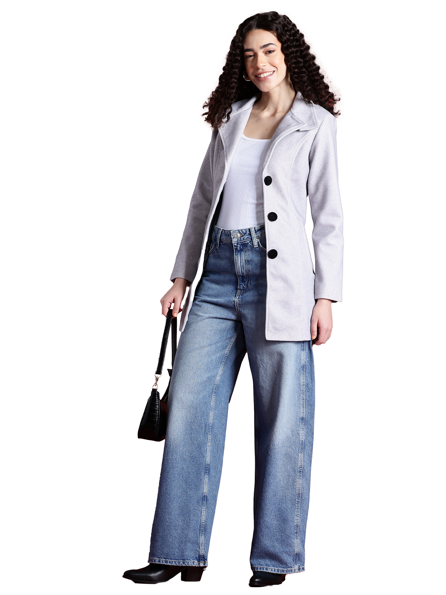 Leather Retail Women Full Sleeve Velvet Three Button Grey Jacket ( LRVEL3BGE )