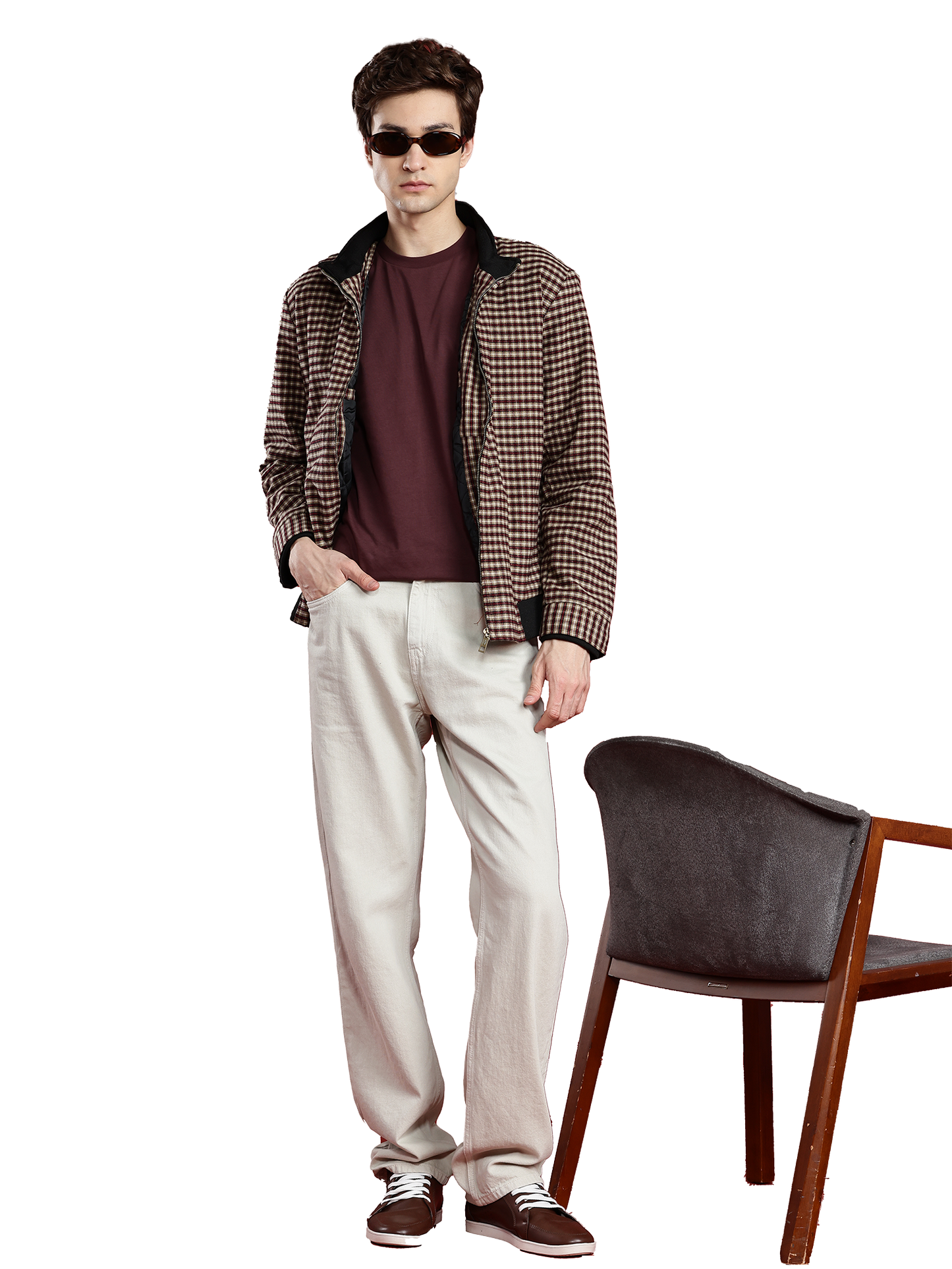Leather Retail Elegant Brown Check Multicoloured Tweed Jacket ( LRCHECKTD2B )
