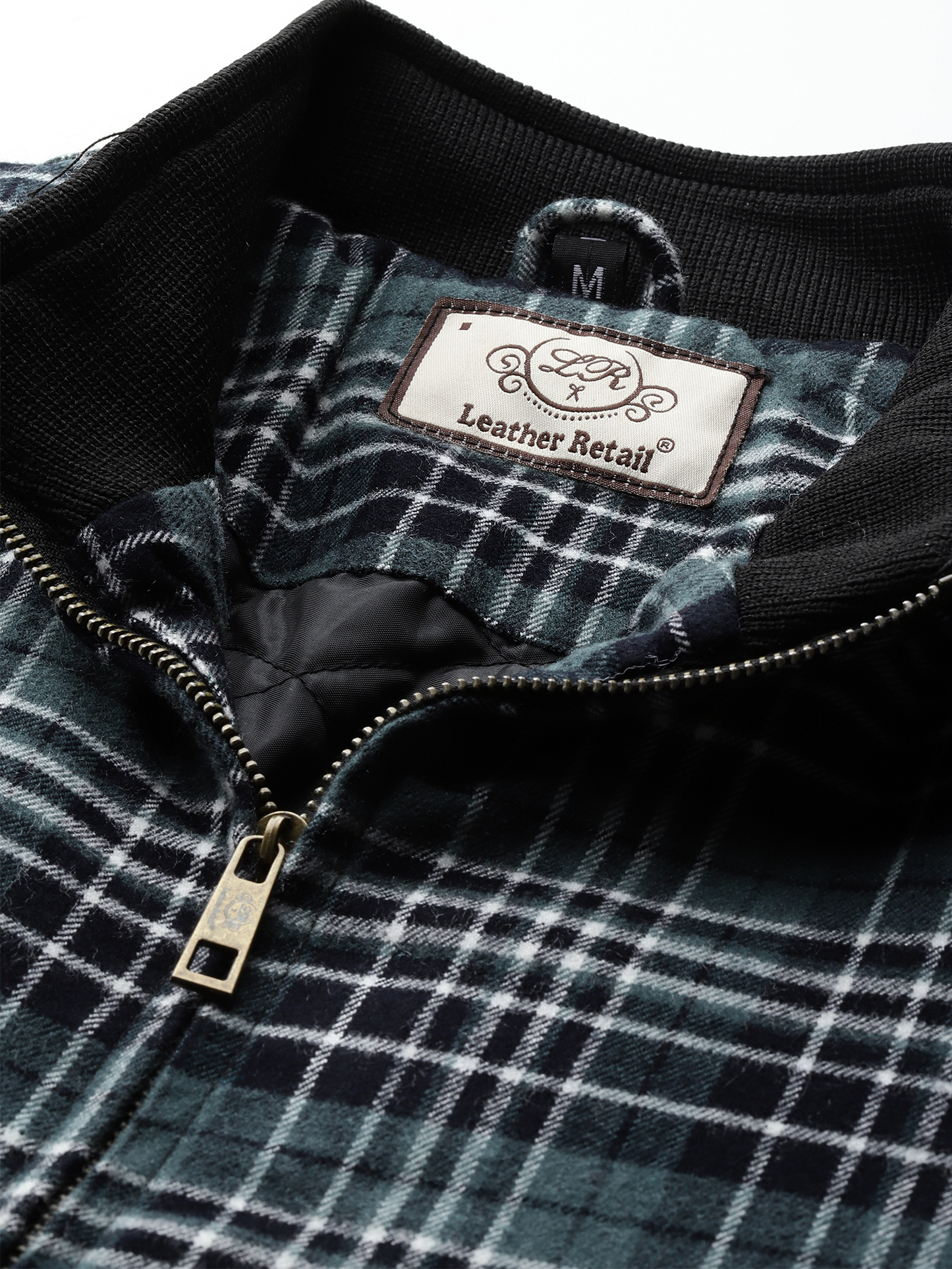 Leather Retail Men's Tweed Biker Jacket ( LRCHECKTD1I )