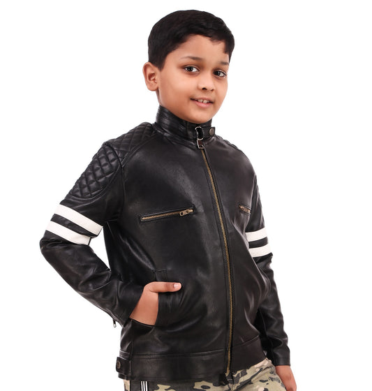 Leather Retail kid's full sleeves winter jacket_black(LRKDBPBL02)