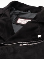 Leather Retail Men's Suede Faux Leather Printed Jacket Think Positive ( LRPRSUDRMBL )